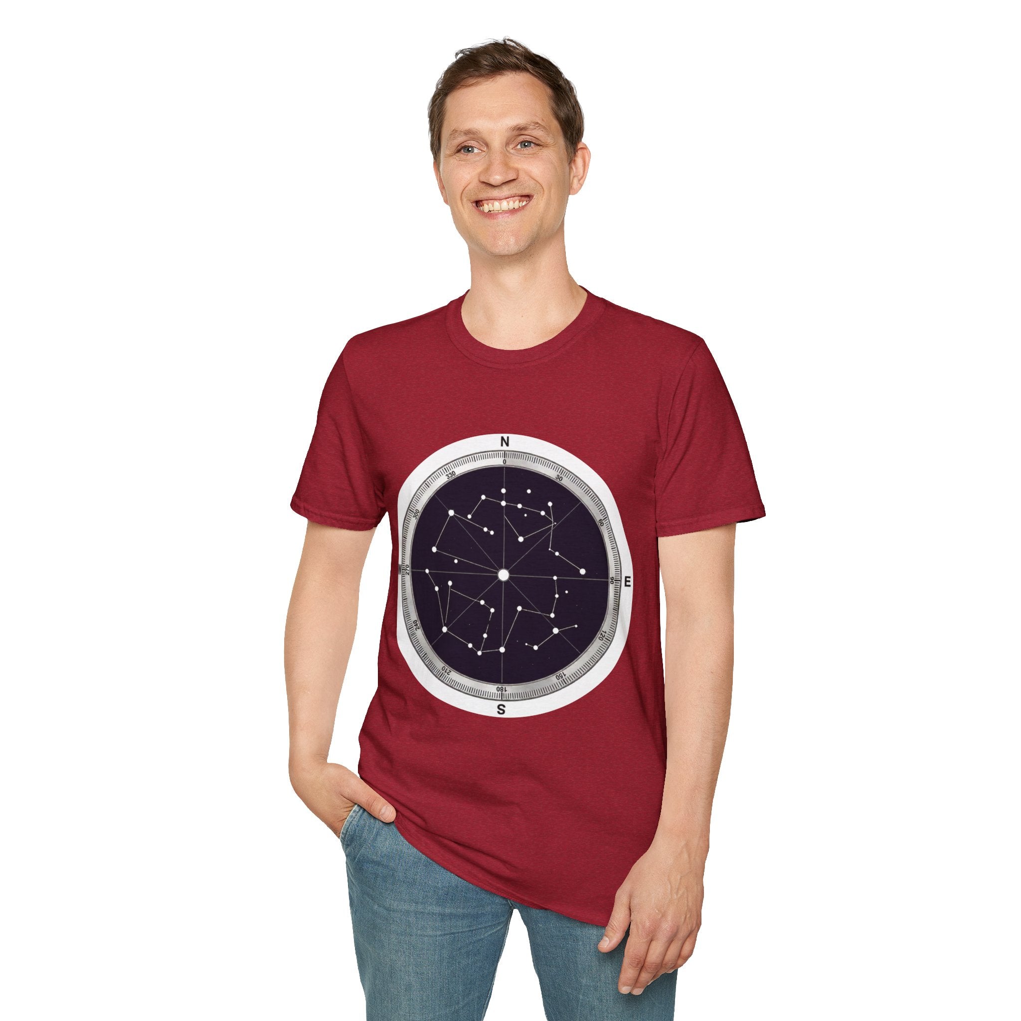 Constellation Compass T-Shirt — Night Sky Star Map Tee