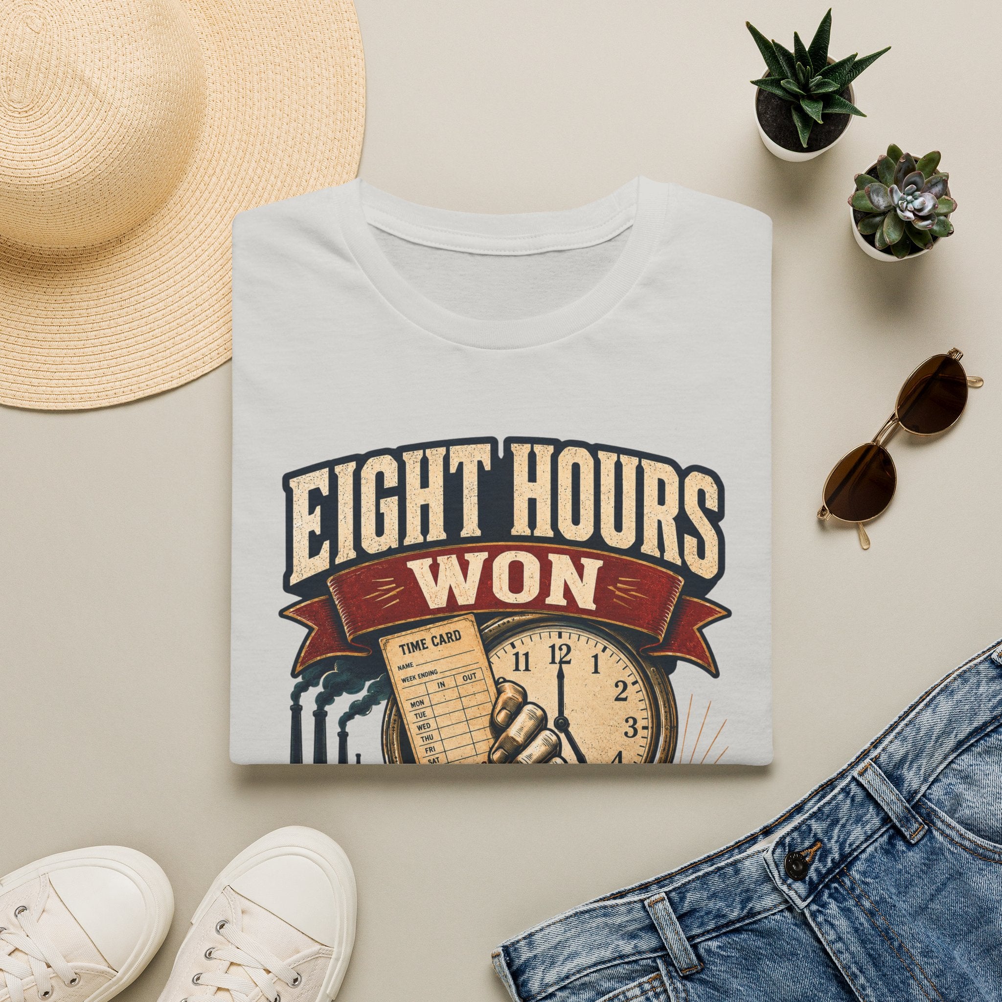 Eight Hours Won T-Shirt — Labor Day Vintage Union Work Shirt