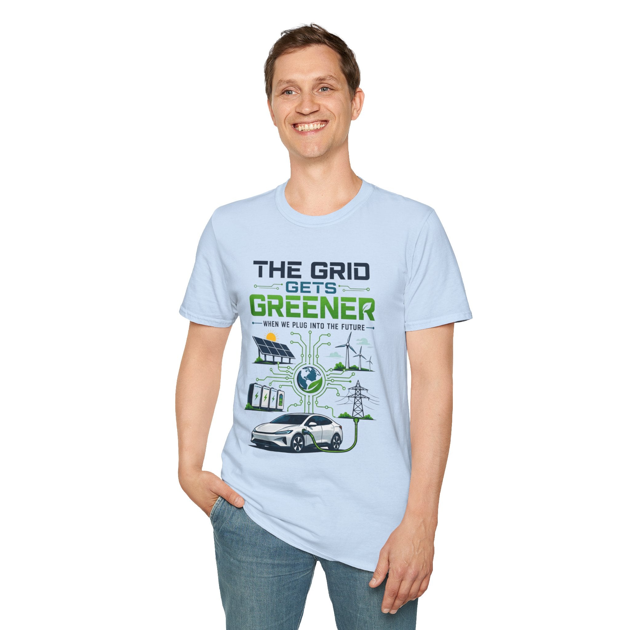 "The Grid Gets Greener" Eco Renewable Energy Tee