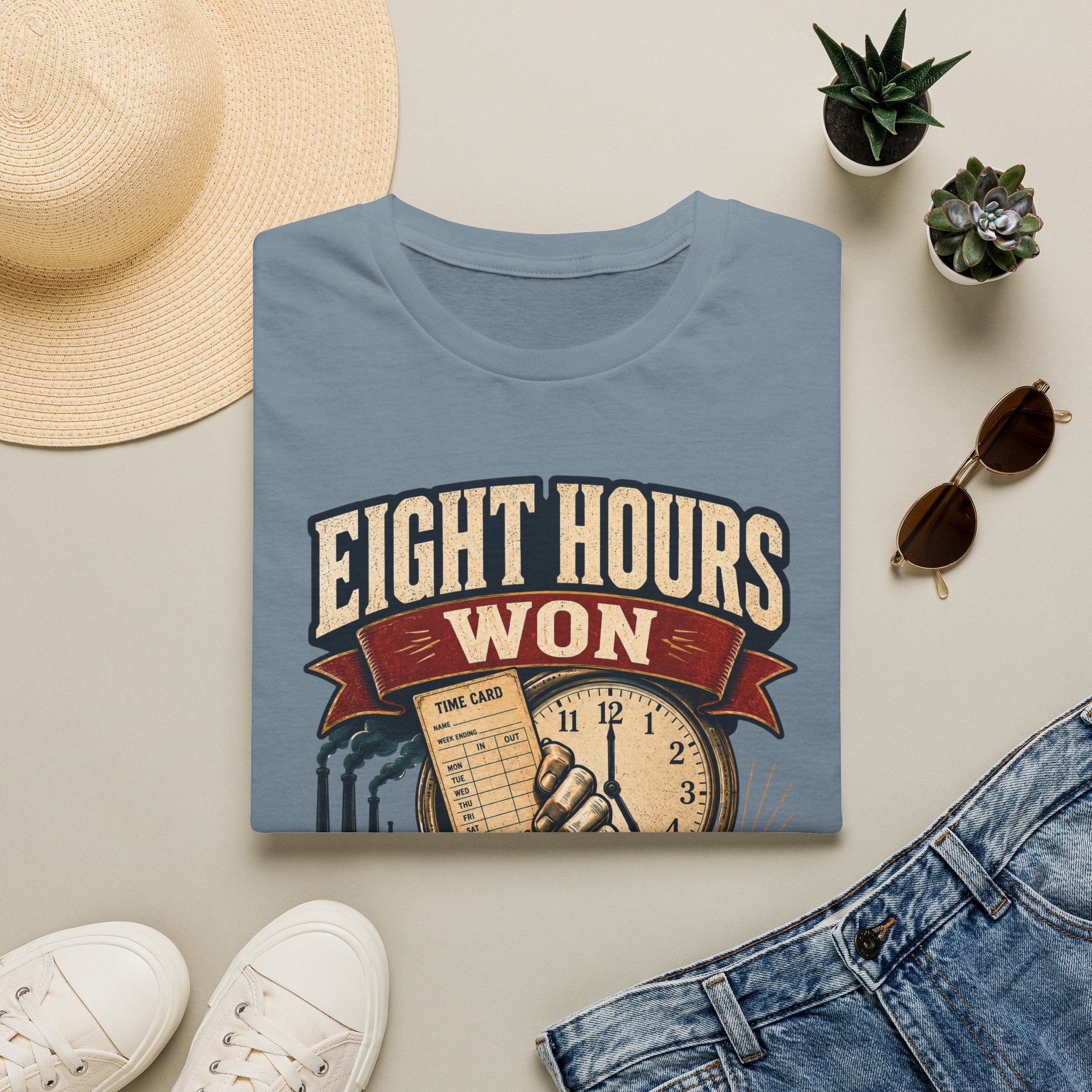 Eight Hours Won T-Shirt — Labor Day Vintage Union Work Shirt