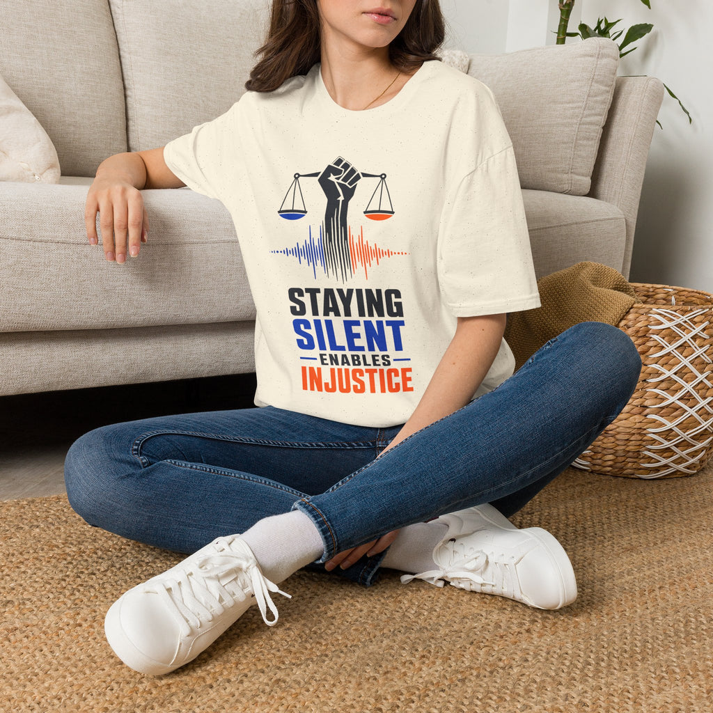 "Staying Silent Enables Injustice" Justice Fist Graphic Tee