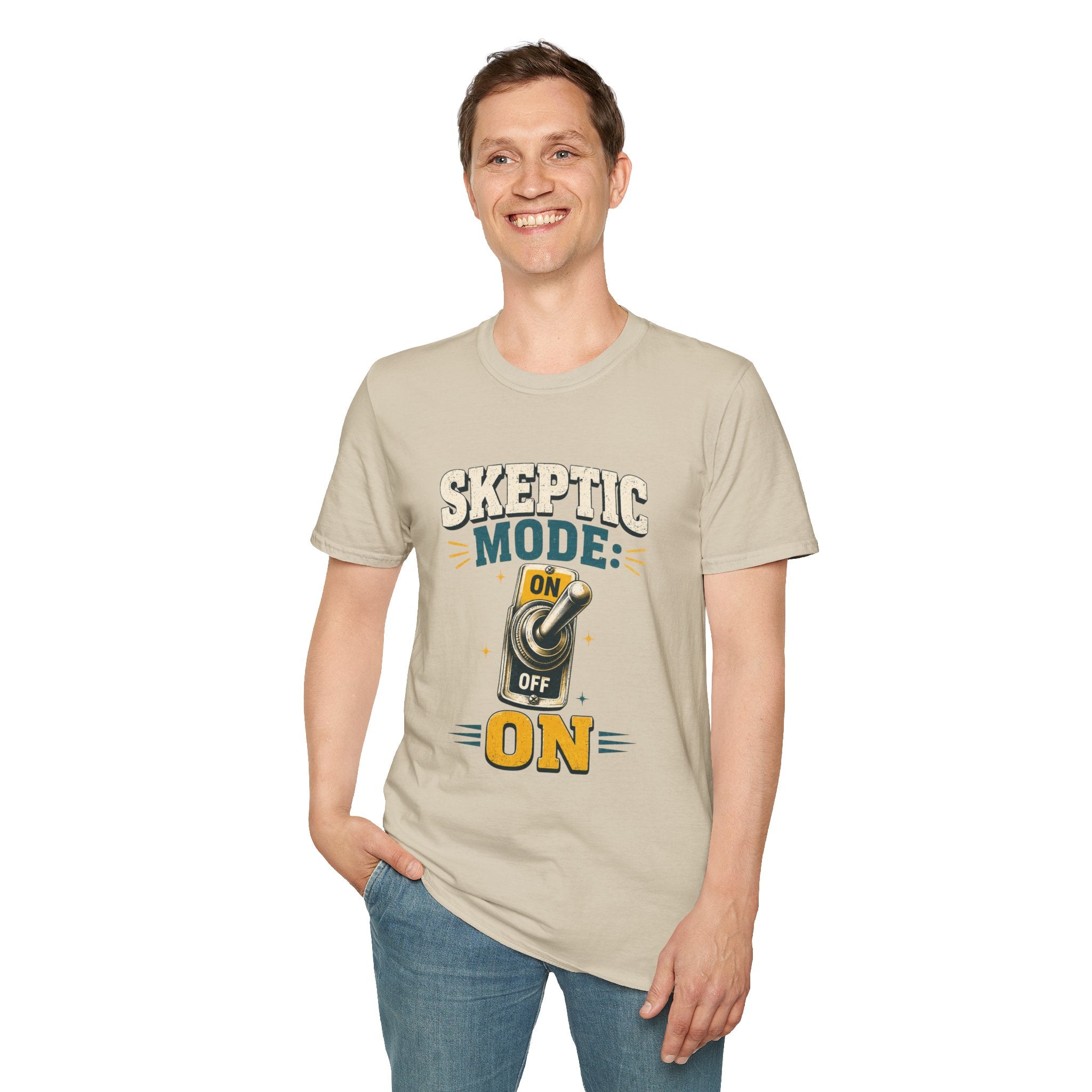 Skeptic Mode T-Shirt — Funny "Skeptic Mode: On" Graphic Tee