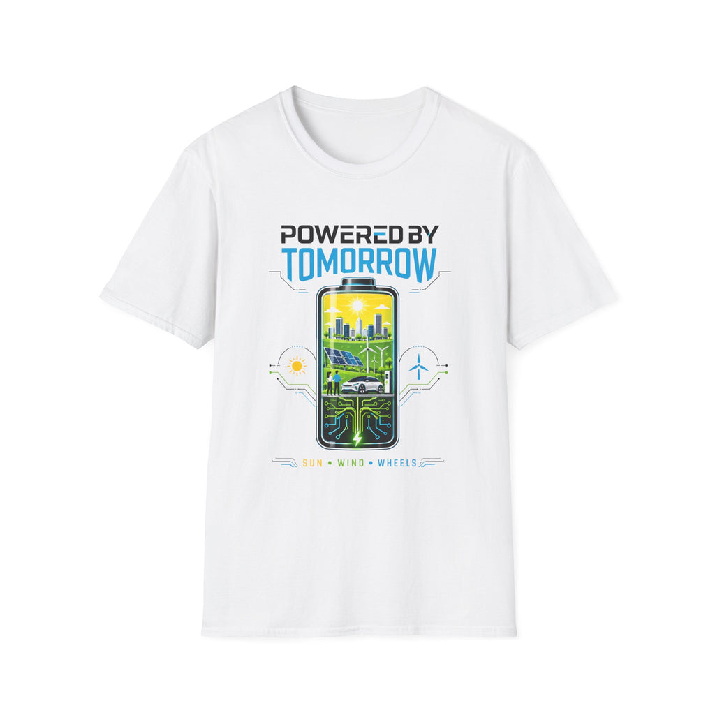 Powered By Tomorrow T‑Shirt — Eco Future Renewable Energy Graphic Tee