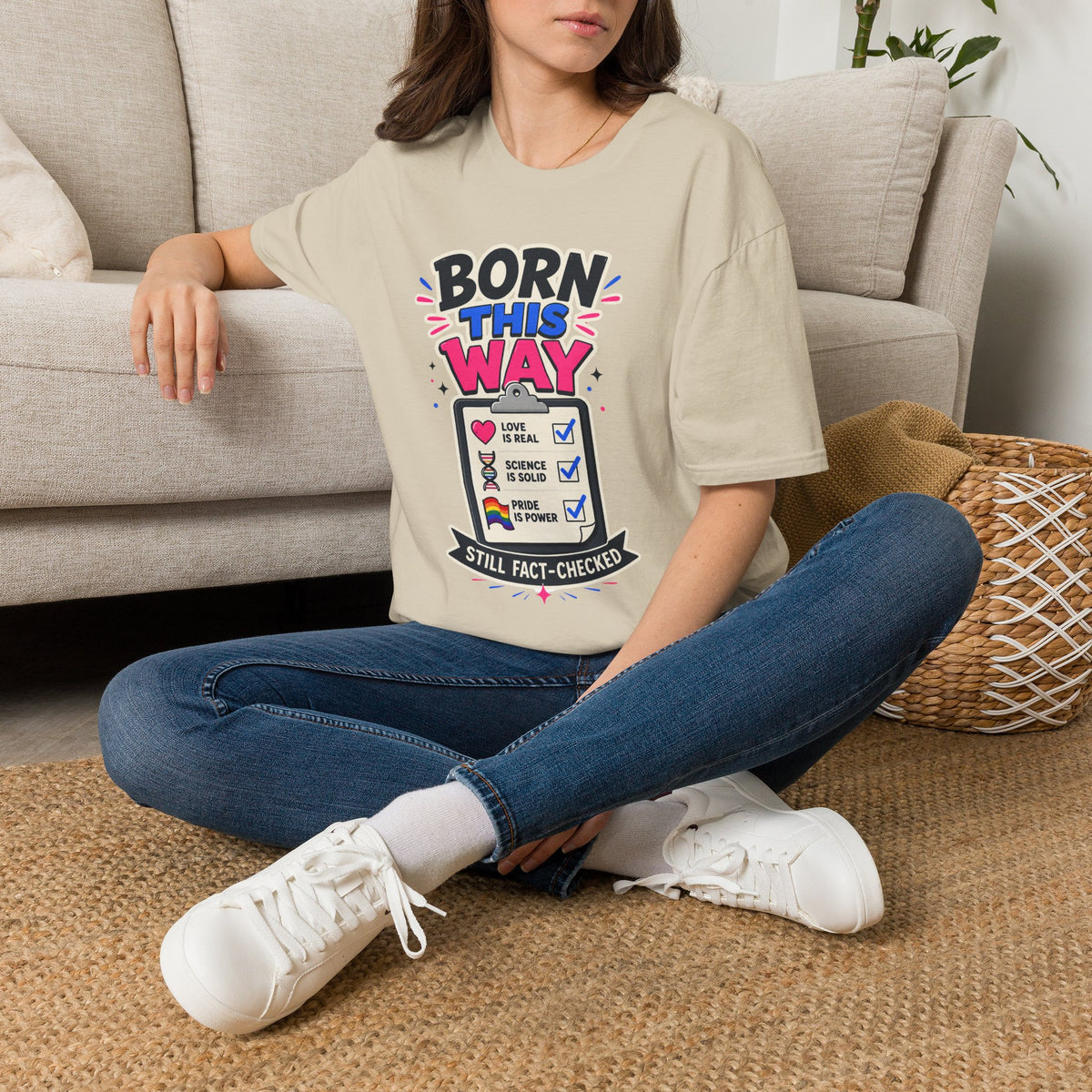 Born This Way T-Shirt — Pride LGBTQ+ Checklist Graphic Tee
