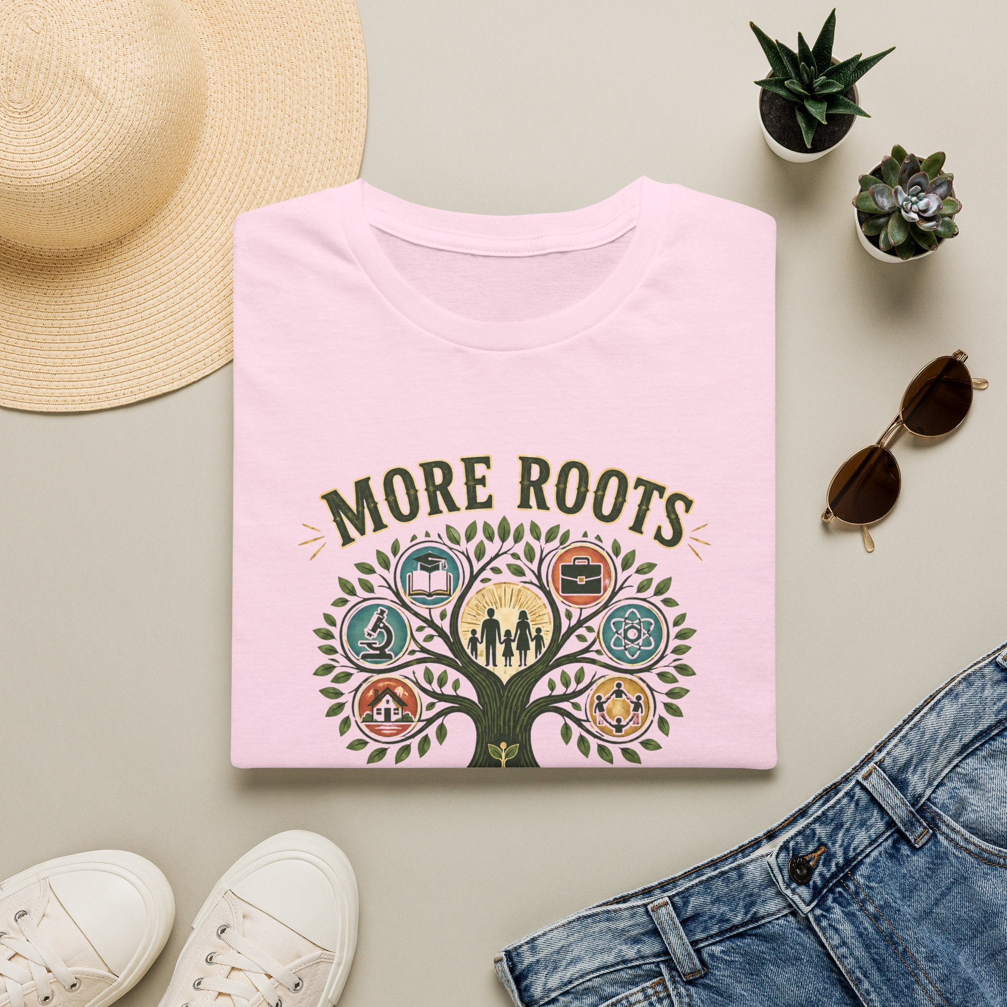 More Roots Stronger Tree T-Shirt — Family Heritage Tree Graphic Tee