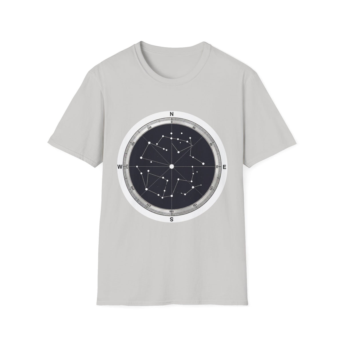 Constellation Compass T-Shirt — Night Sky Star Map Tee