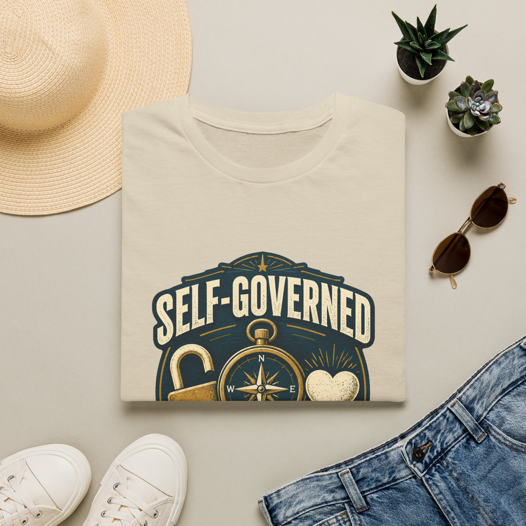Self-Governed Compass T-Shirt — “Self-Governed: Relationship Status Free Agent” Graphic Tee