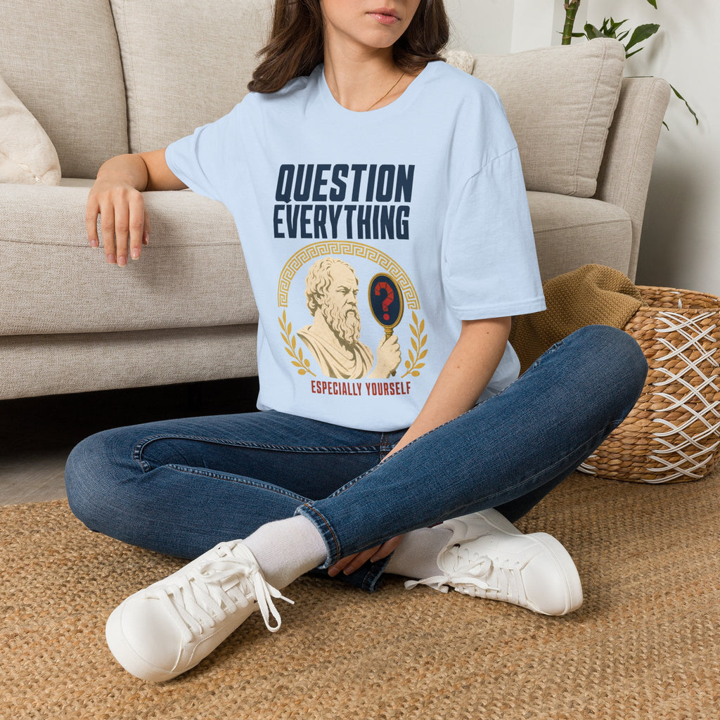 Question Everything T-Shirt — 'Question Everything, Especially Yourself' Vintage Statue Graphic Tee