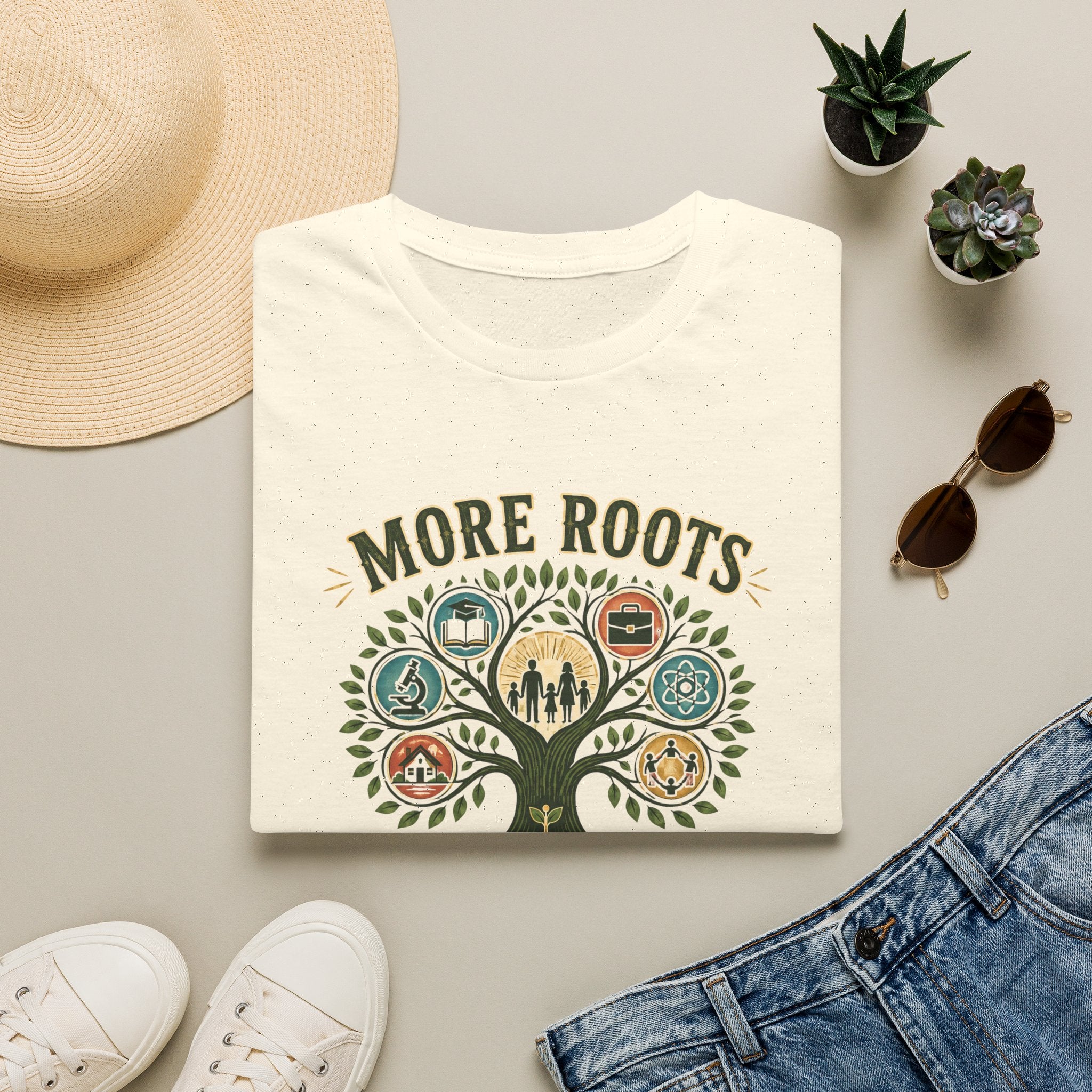 More Roots Stronger Tree T-Shirt — Family Heritage Tree Graphic Tee