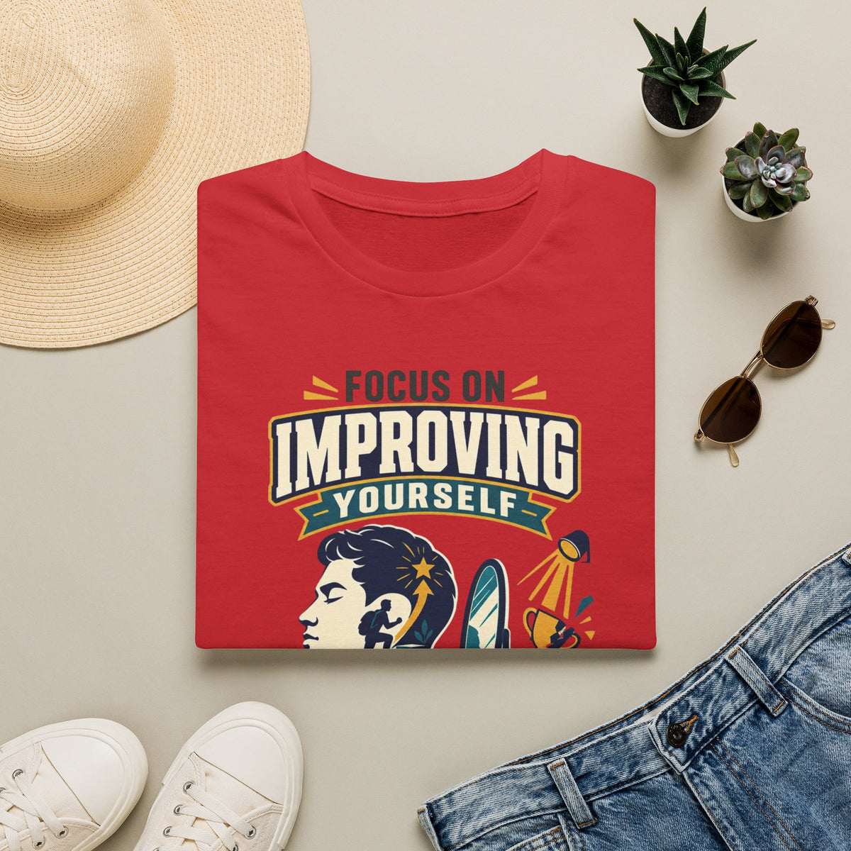 "Focus on Improving Yourself, Not Proving Yourself" Motivational Tee