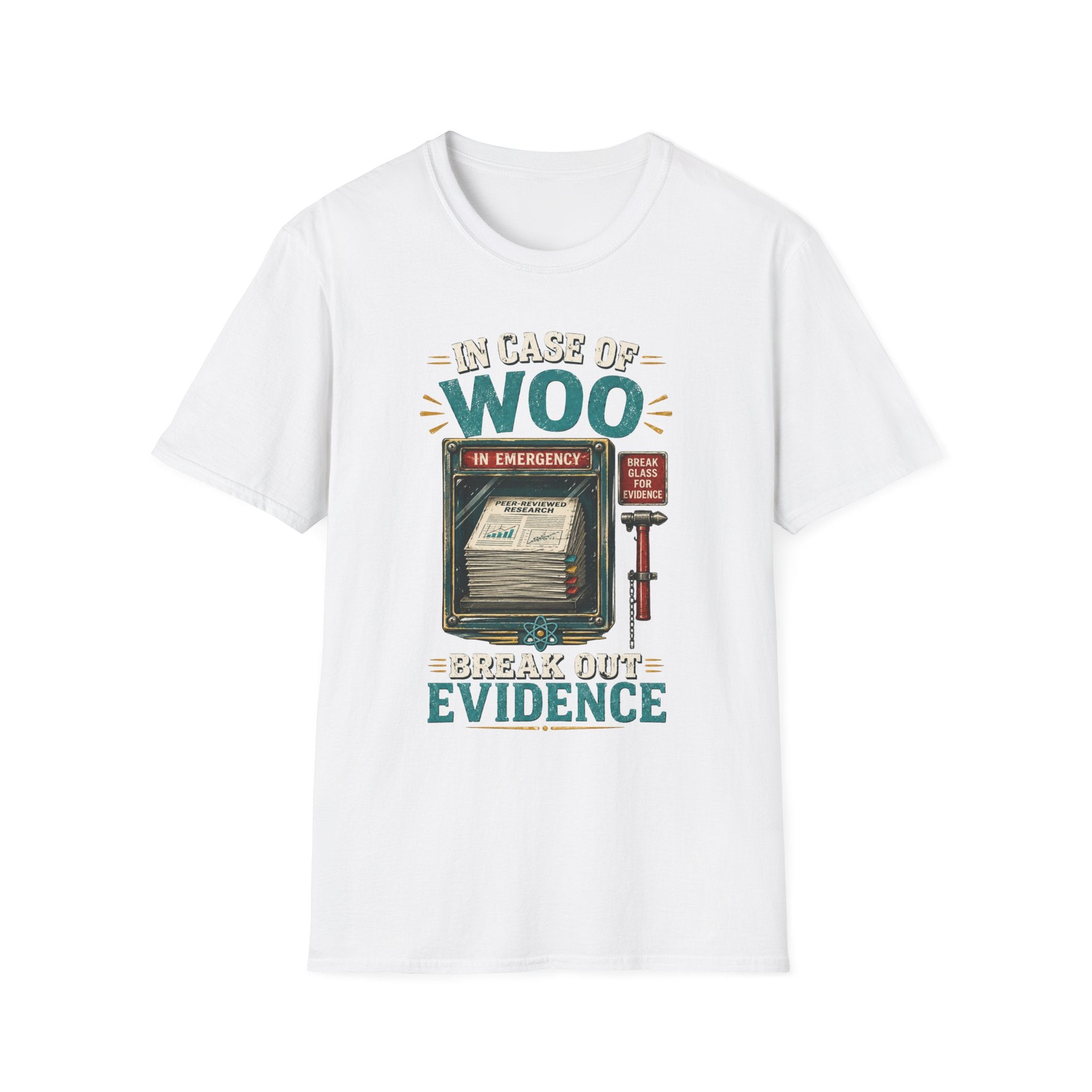 T-Shirt — "In Case of Woo" Emergency Evidence Graphic Tee