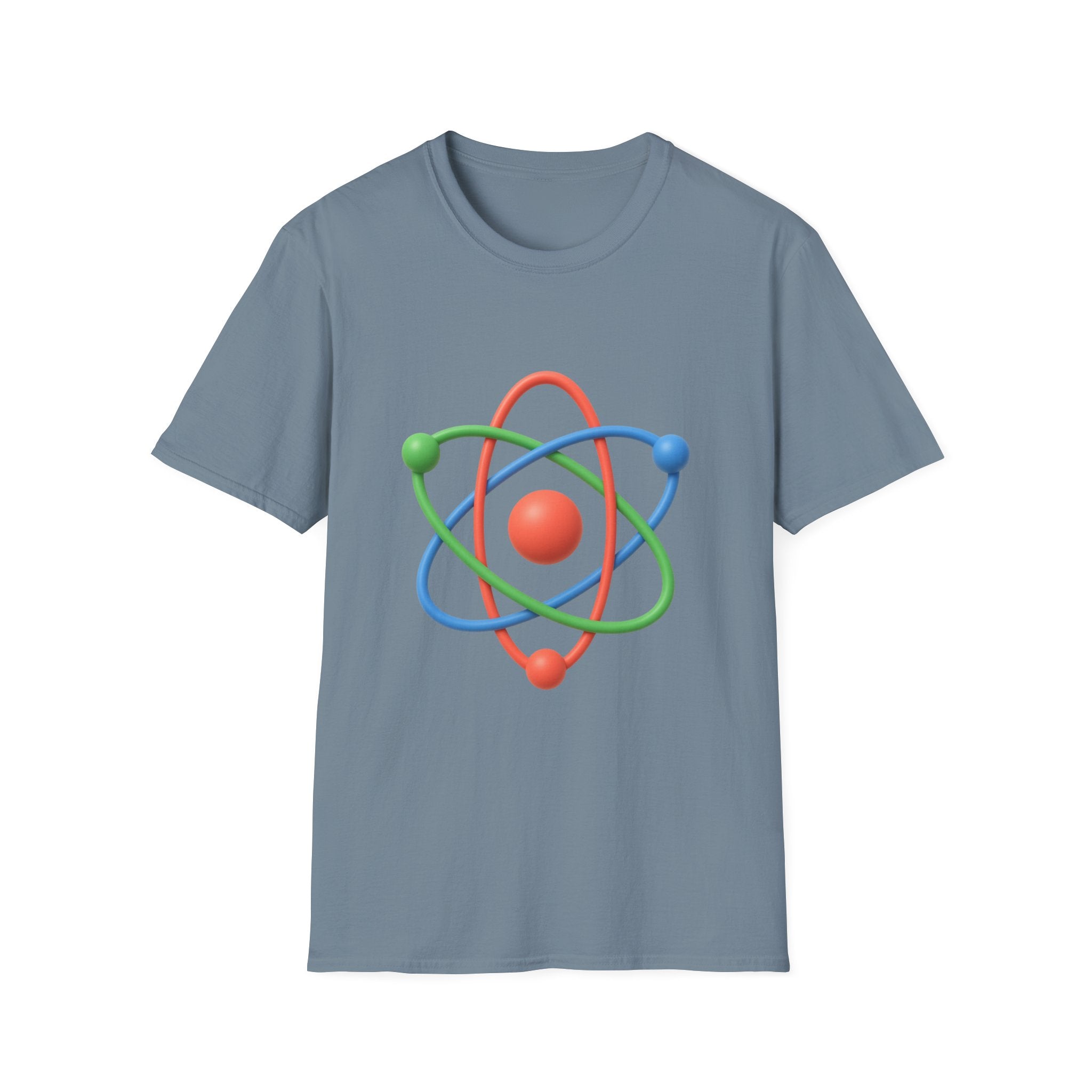 Atom Science T‑Shirt — Colorful 3D Atom Graphic Tee for Science Lovers