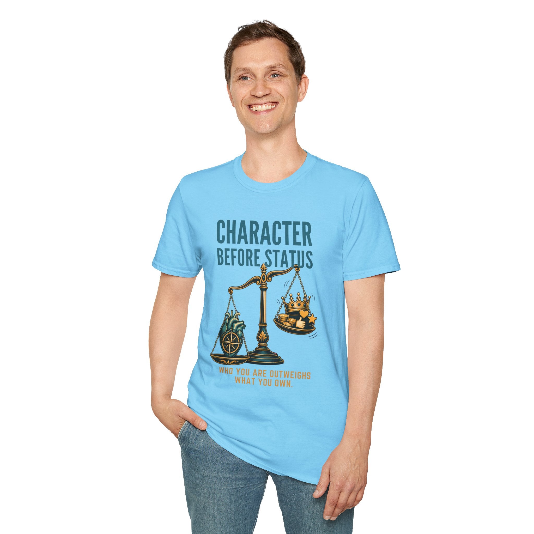 Character Before Status T-Shirt — Scales & Crown Inspirational Graphic Tee