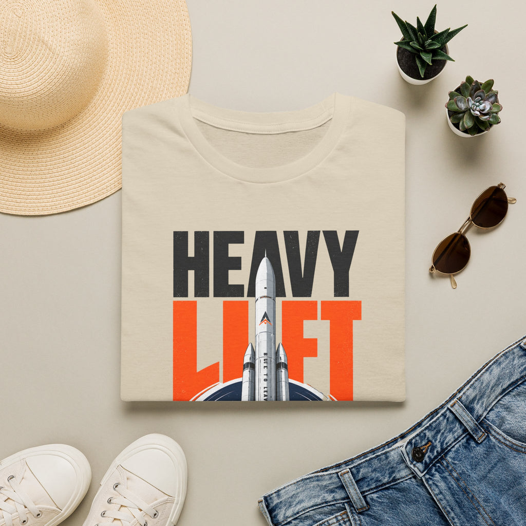 Heavy Lift Rocket T-Shirt — Retro Space Launch Graphic Tee