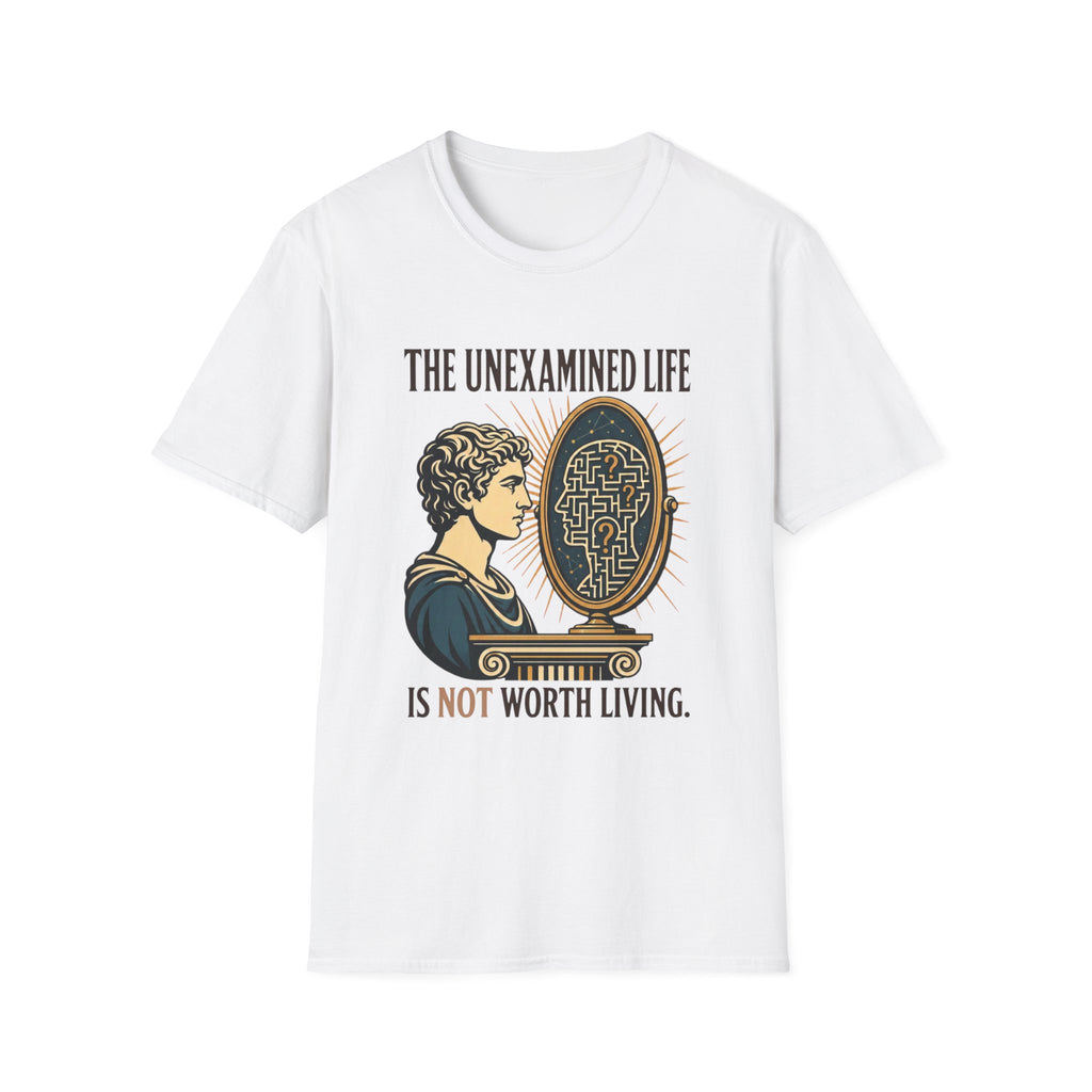 'The Unexamined Life' Philosophical Graphic Tee (Mirror Maze Design)