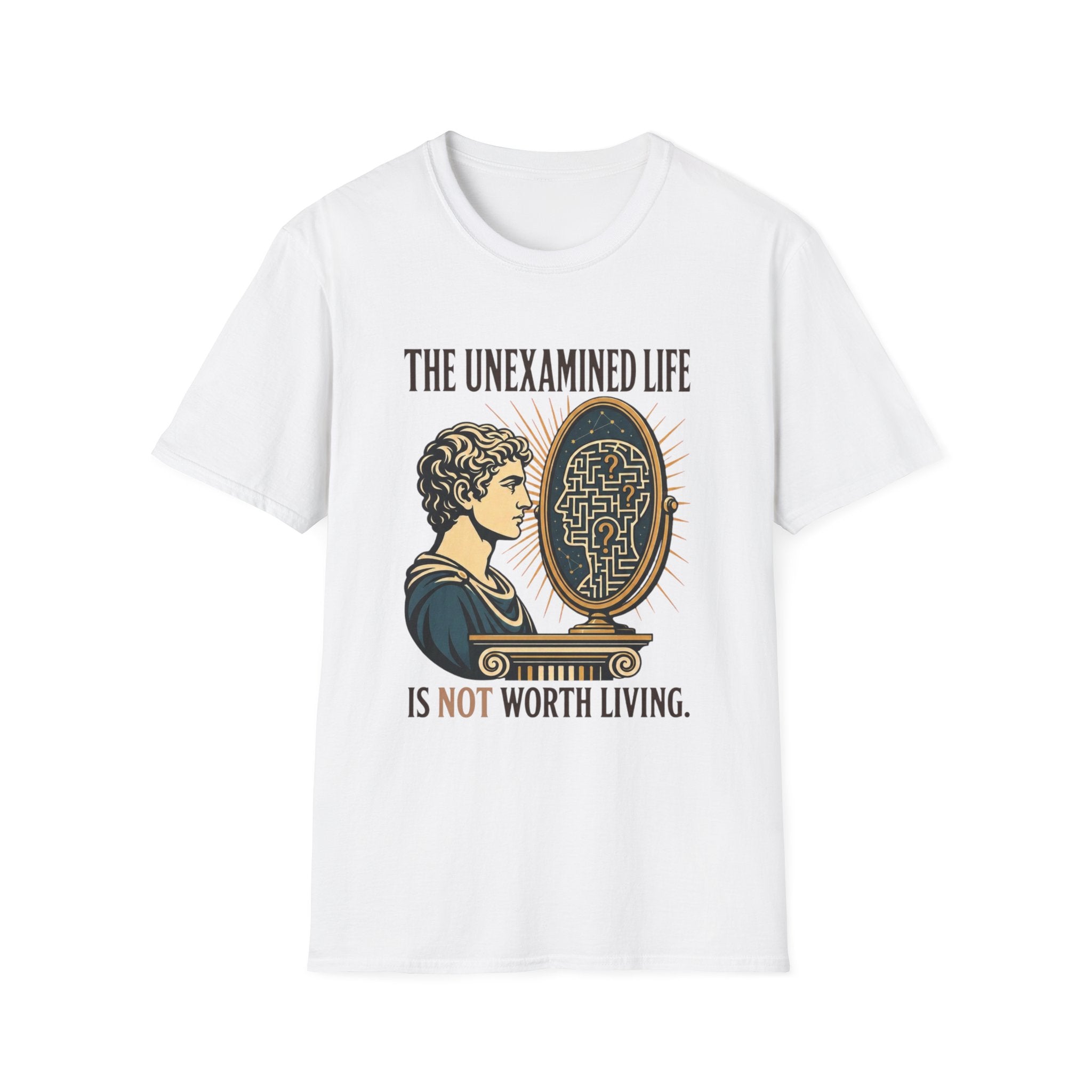 'The Unexamined Life' Philosophical Graphic Tee (Mirror Maze Design)