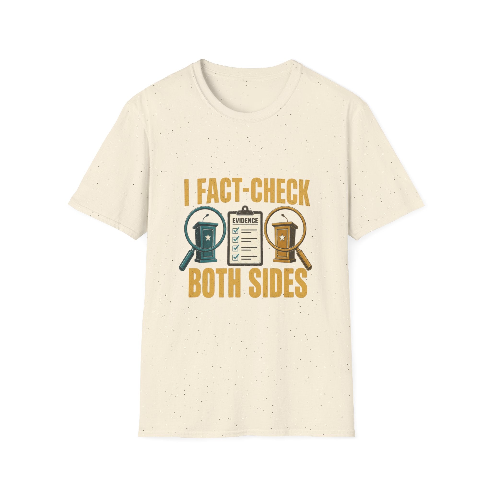 "I Fact-Check Both Sides" Graphic Tee (Humorous Political Skepticism)