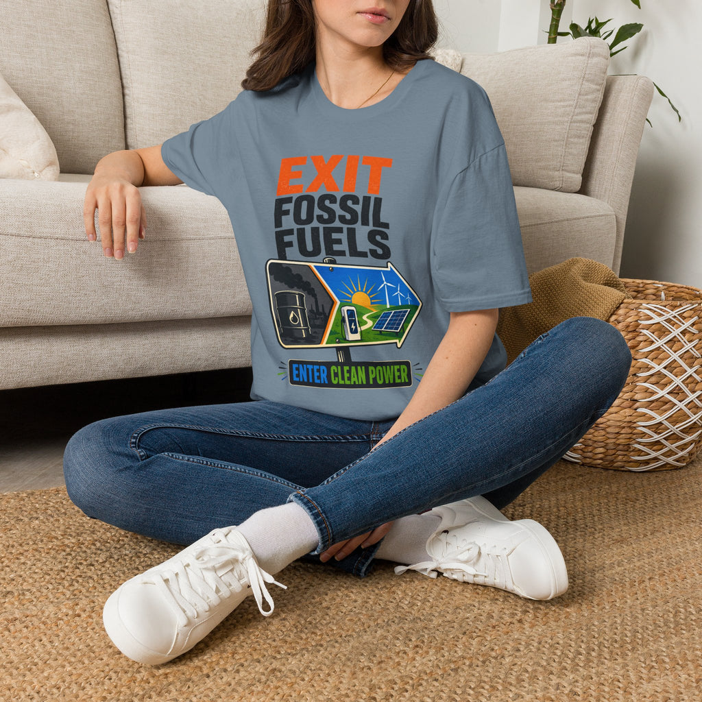 "Exit Fossil Fuels, Enter Clean Power" Environmental Tee