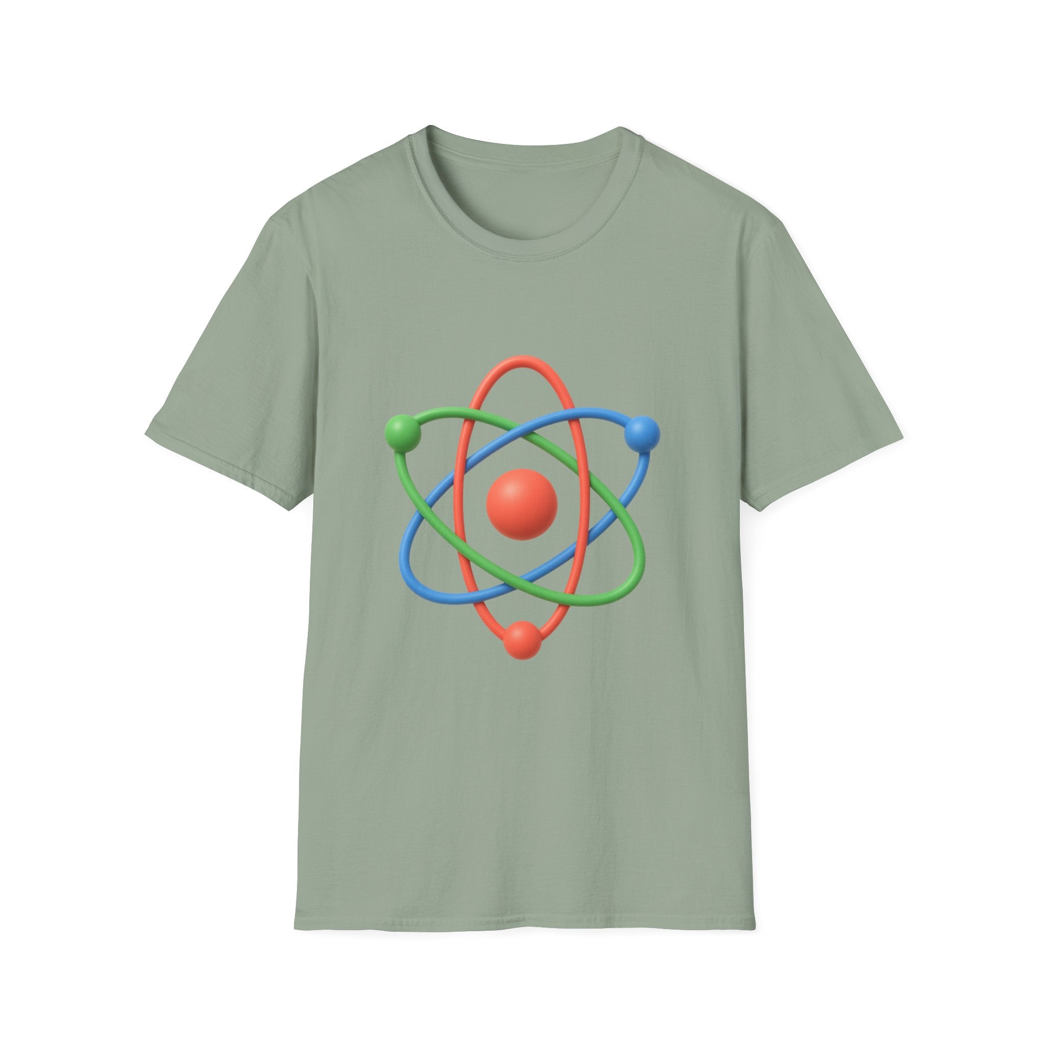 Atom Science T‑Shirt — Colorful 3D Atom Graphic Tee for Science Lovers