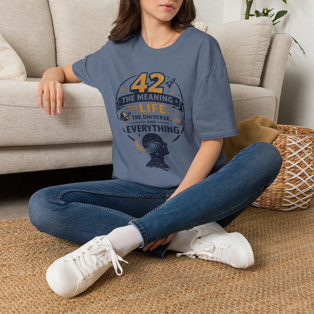 42 The Meaning To Life T-Shirt — Funny Hitchhiker’s Guide Galaxy Tee