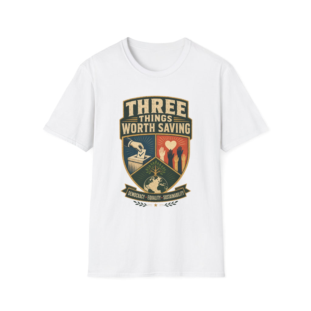 Three Things Worth Saving T‑Shirt — Vintage Rescue, Family & Values Graphic Tee