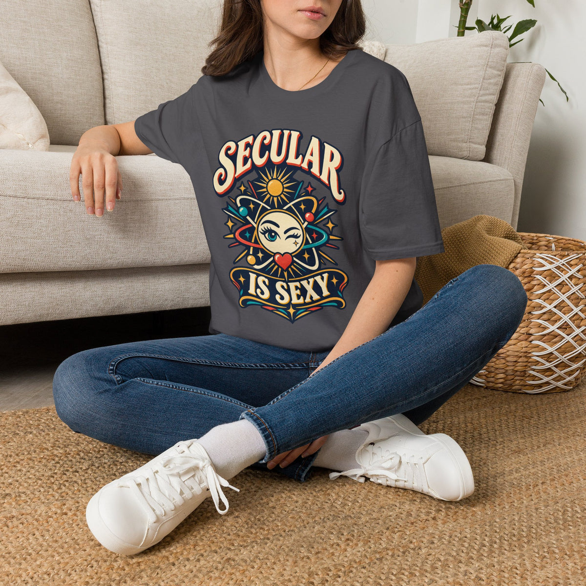 Secular Is Sexy T-Shirt — Retro Spiritual Sun Graphic Tee