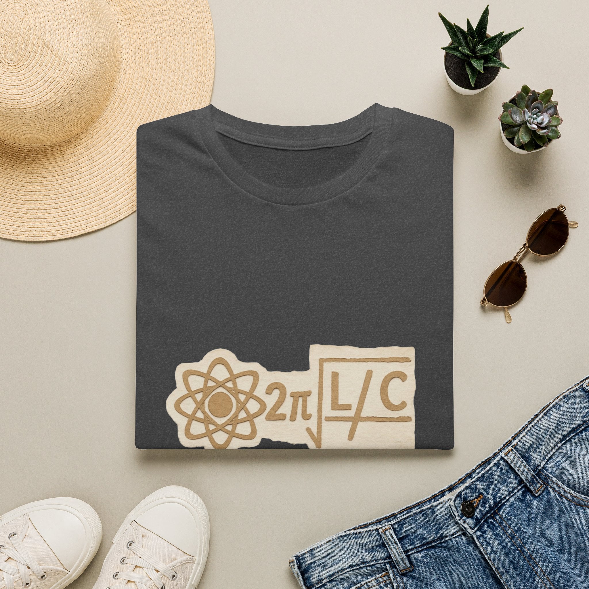 Physics Joke T-Shirt — '2π L/C' Retro Atom Graphic (I Used My Game to Be Here)