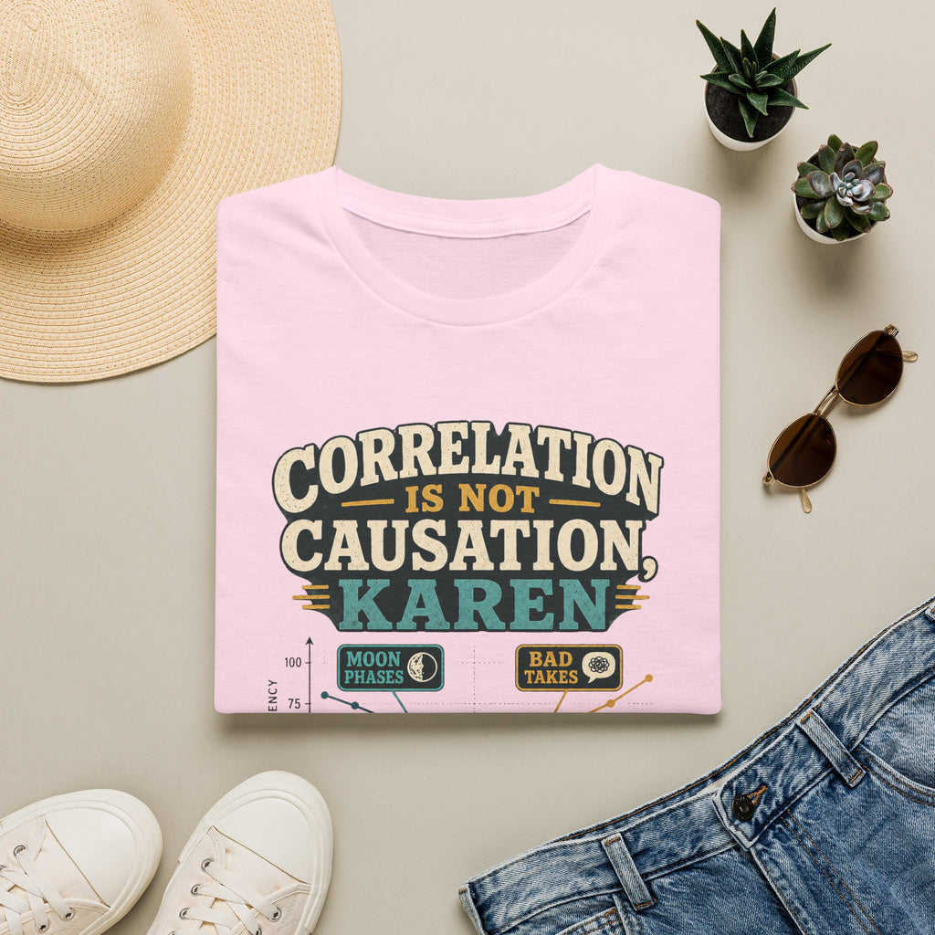 Correlation Is Not Causation Karen T-Shirt — Funny Science Meme Tee