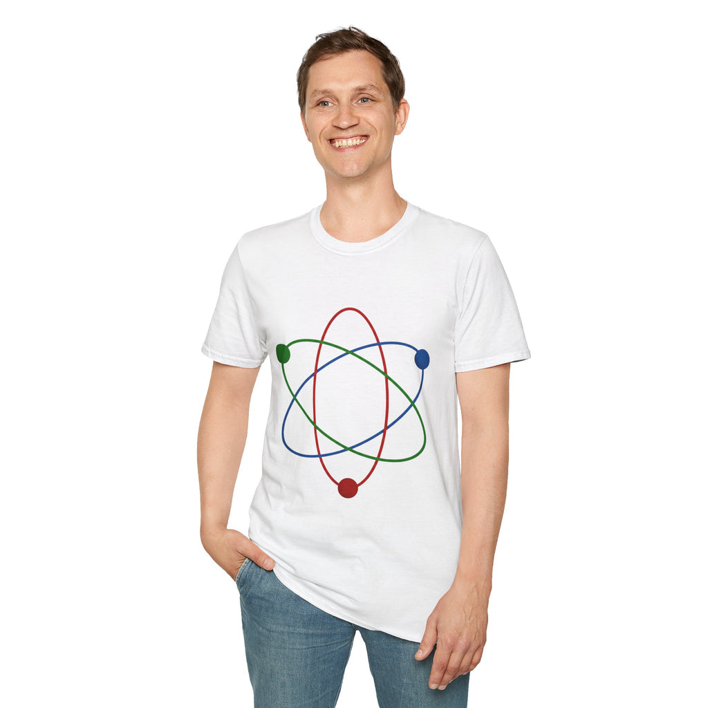 Science Atom Graphic T-Shirt — Colorful Retro Atomic Design