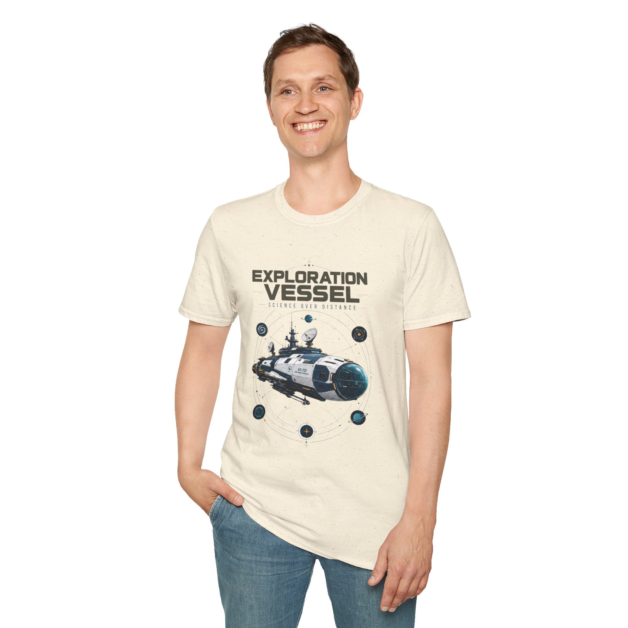 Exploration Vessel T-Shirt — Science Over Distance Space Graphic Tee