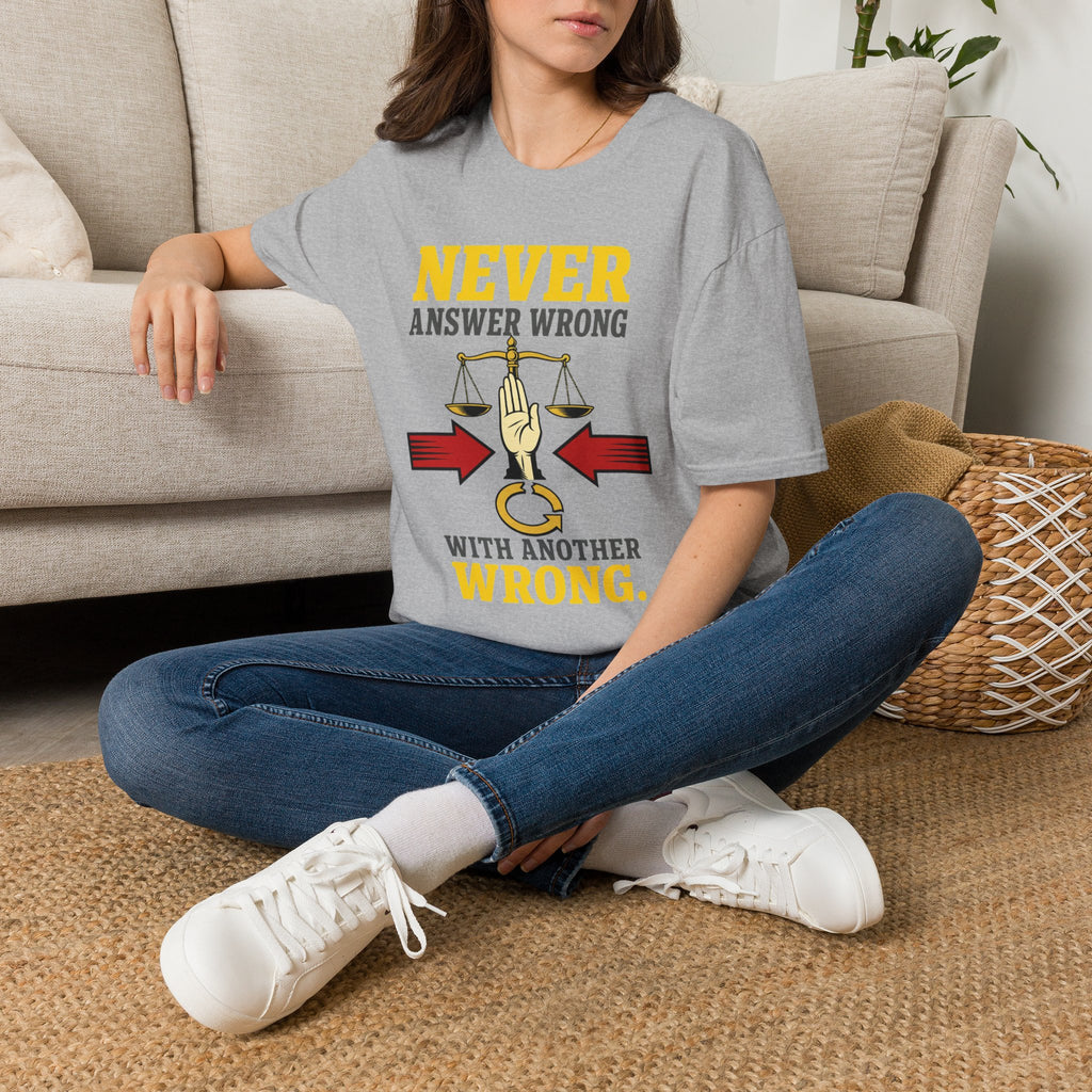 Never Answer Wrong T-Shirt — Funny Lawyer/Legal Scales Tee