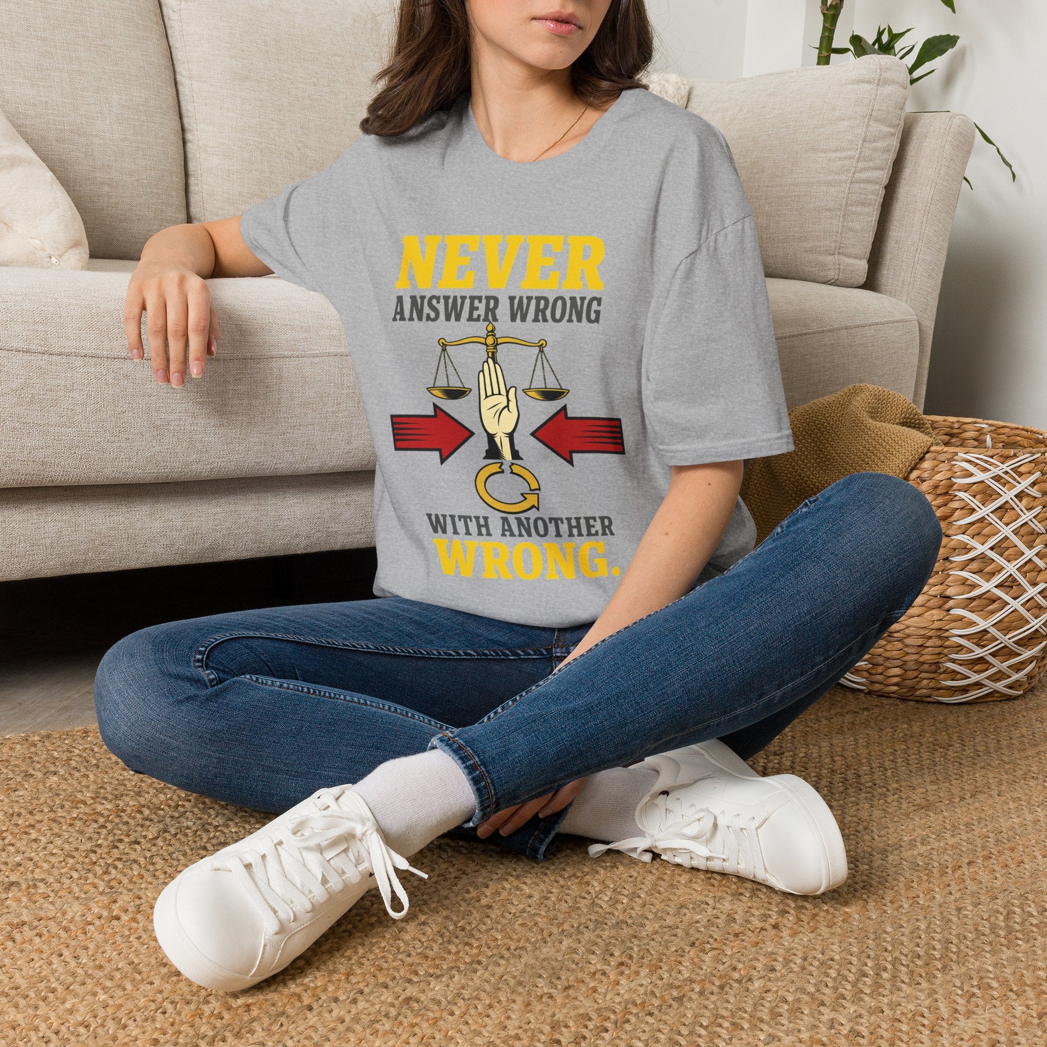 Never Answer Wrong T-Shirt — Funny Lawyer/Legal Scales Tee