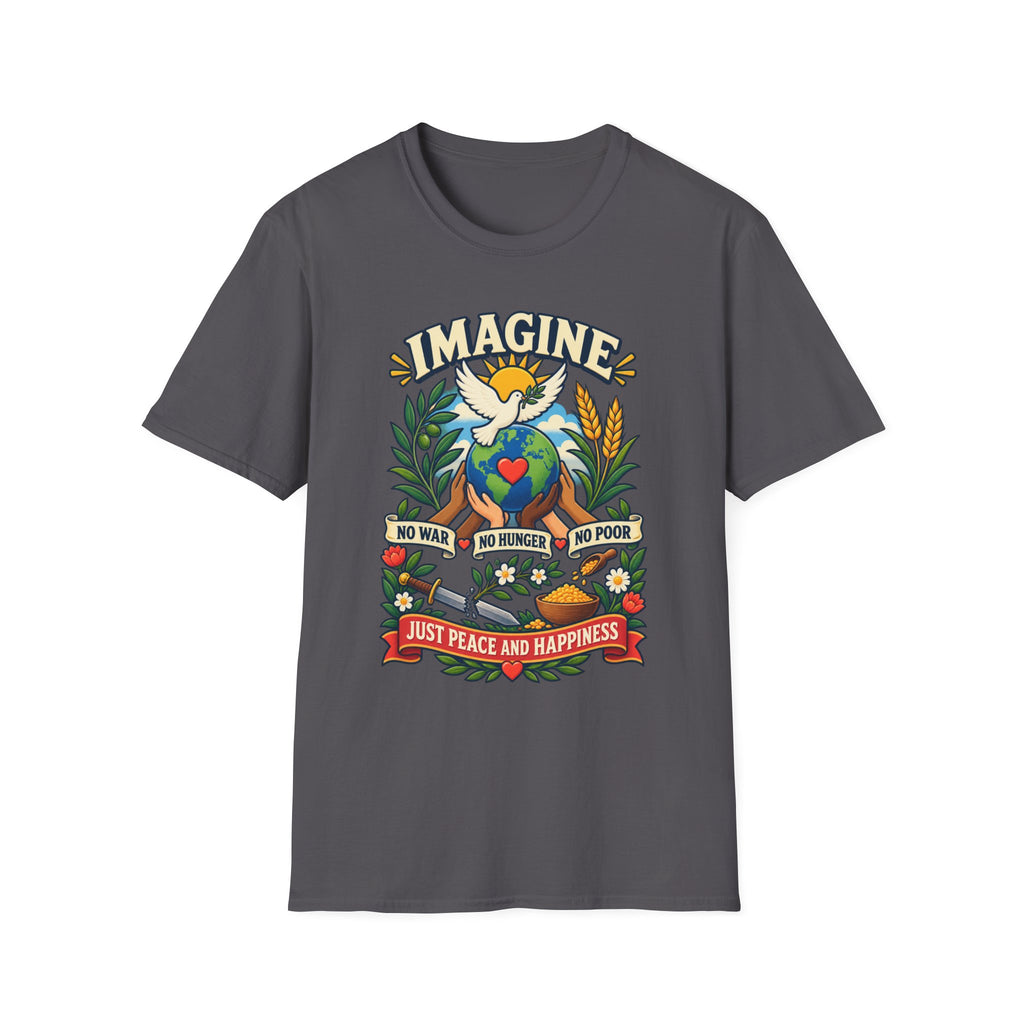 Imagine Peace T-Shirt — Dove, Earth & Plants Graphic Tee