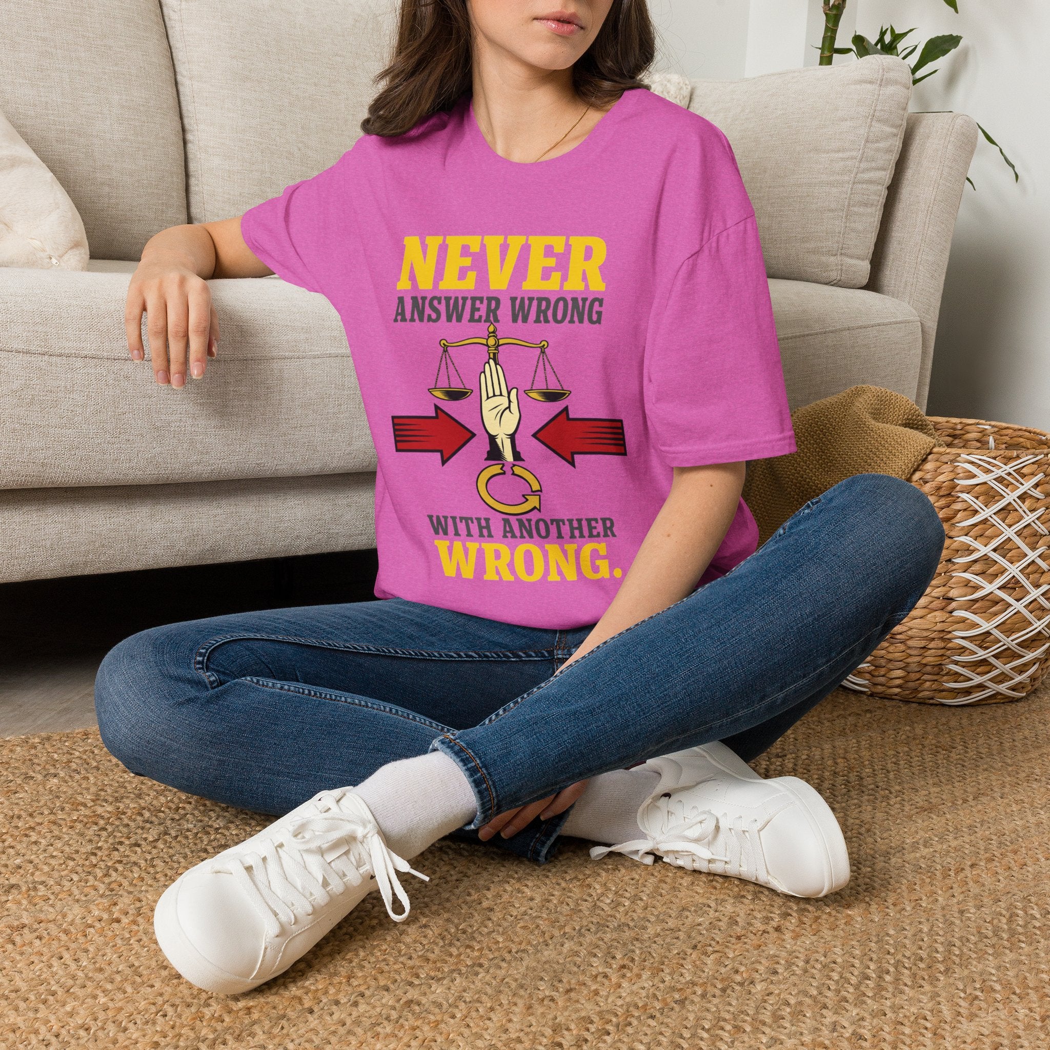 Never Answer Wrong T-Shirt — Funny Lawyer/Legal Scales Tee