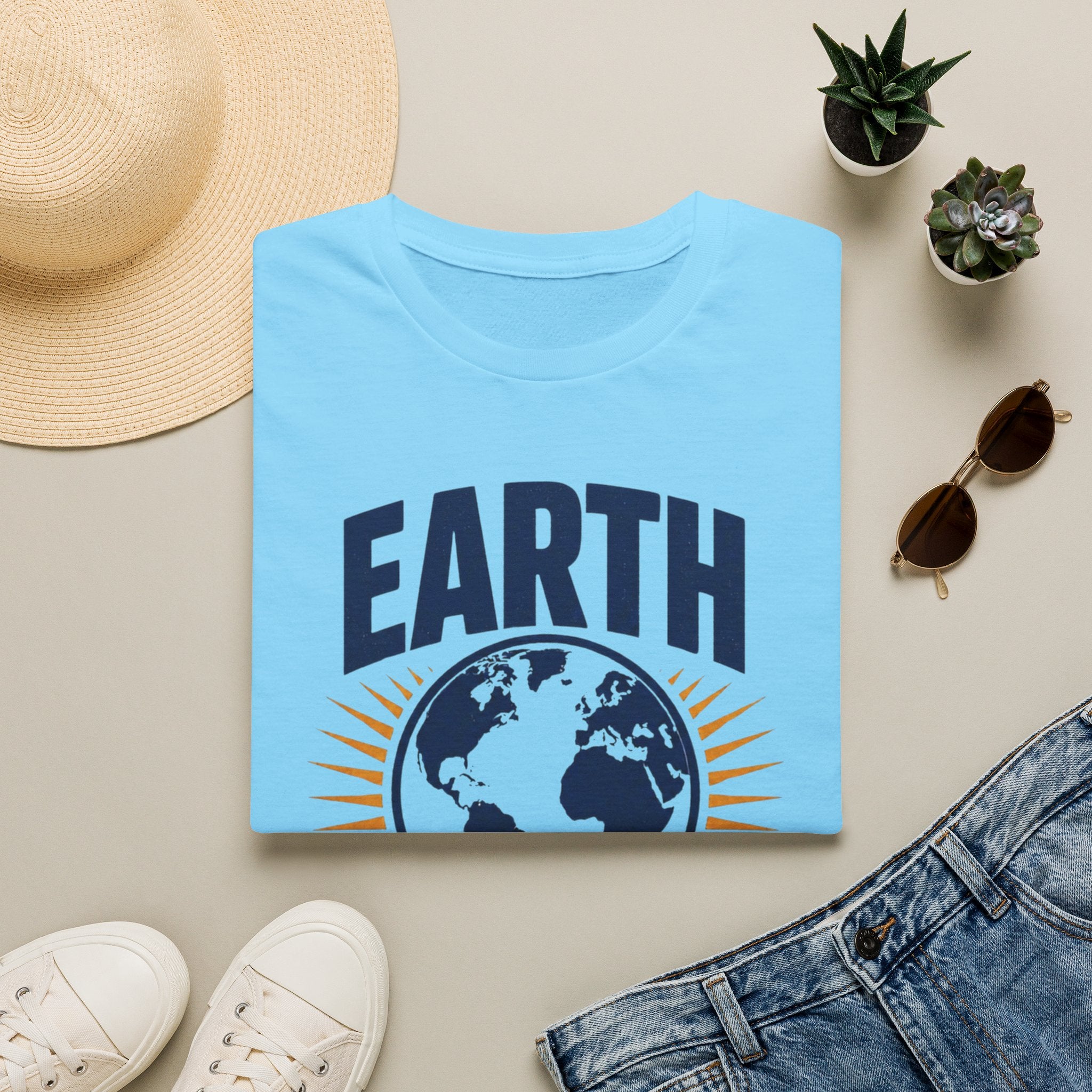 Earth T-Shirt — "Born Here, Right to Live Here" Graphic Tee