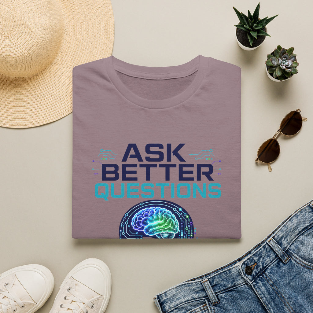 Ask Better Questions T-Shirt — Brain & Question Mark Science Tee for Thinkers