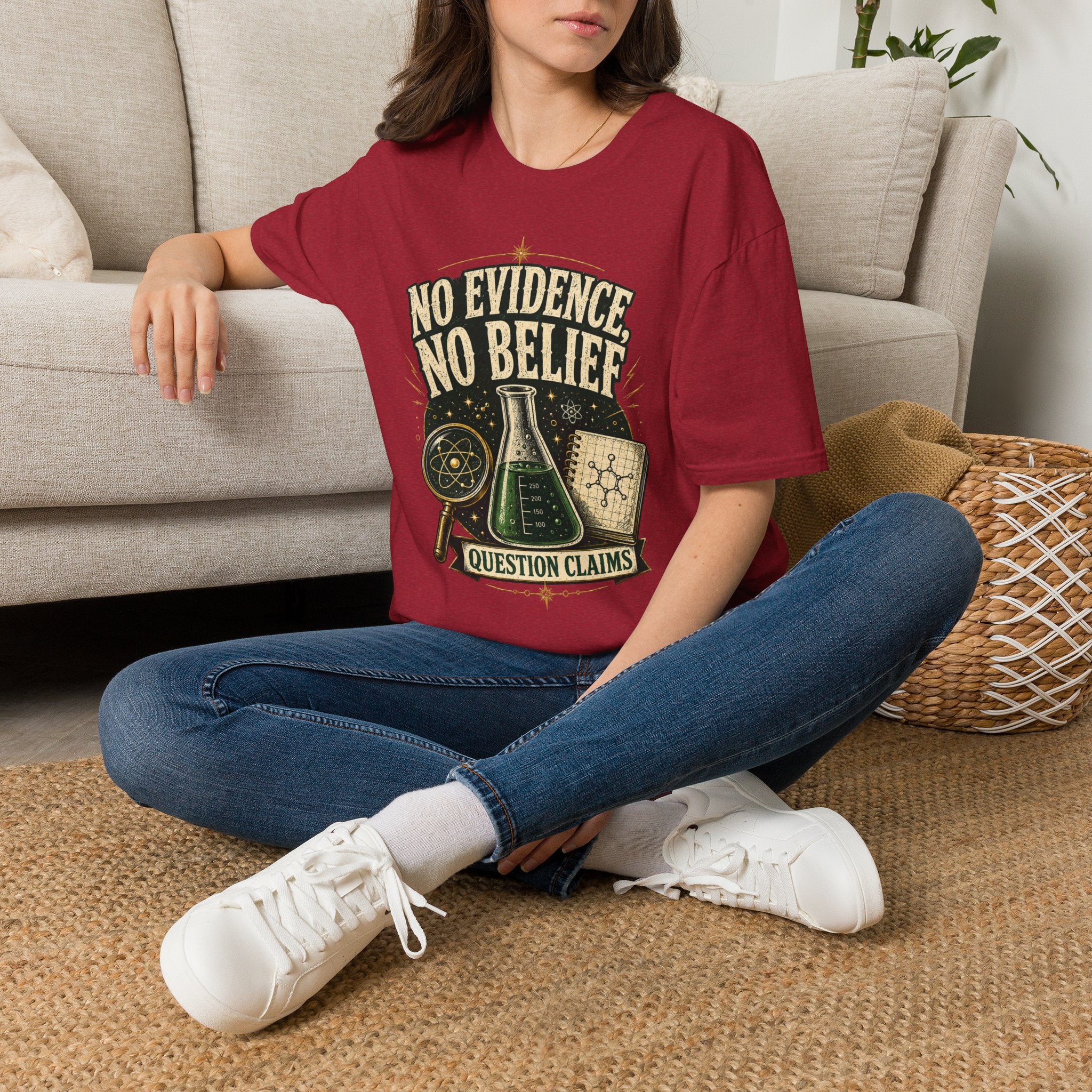 No Evidence No Belief Science T-Shirt — Question Claims Graphic Tee