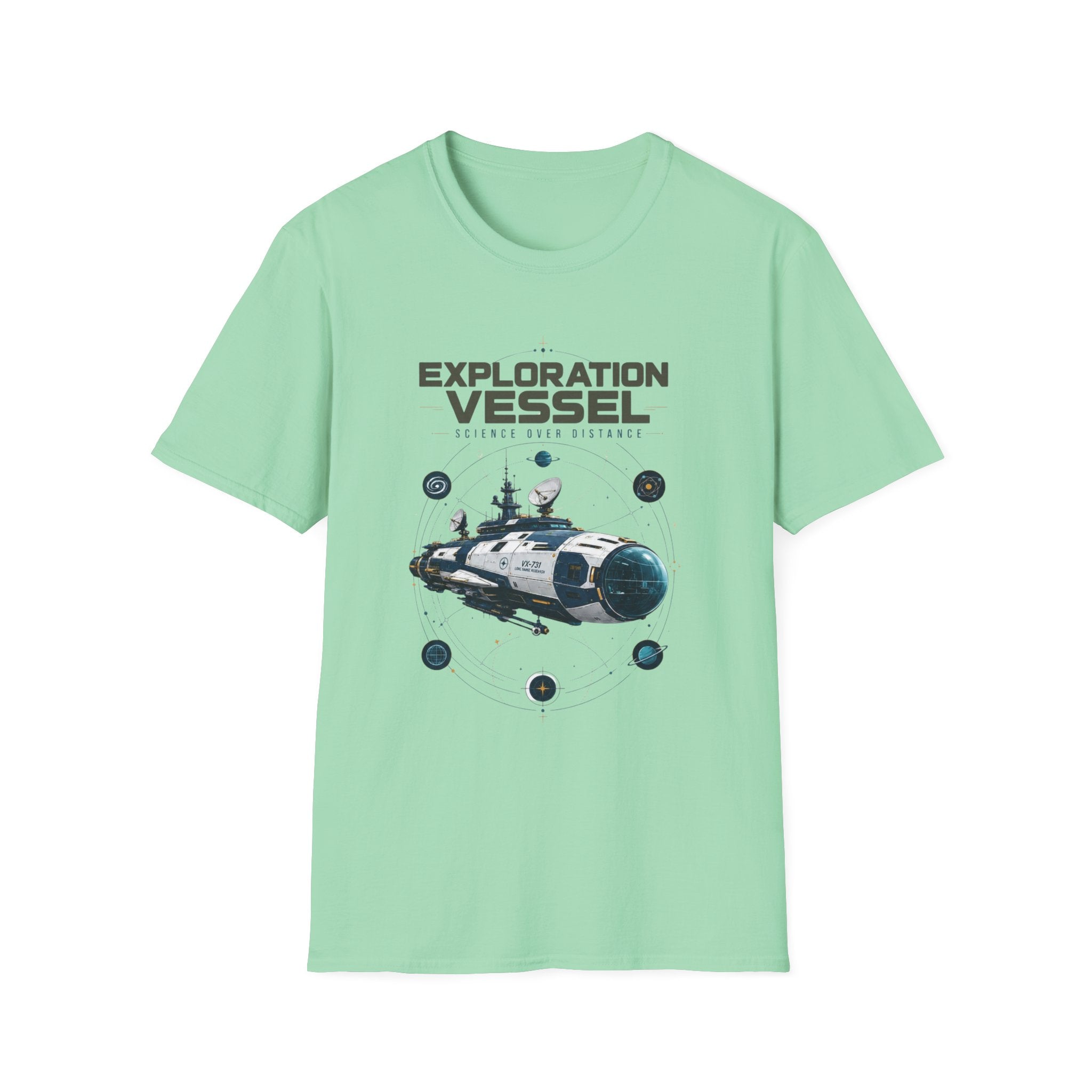 Exploration Vessel T-Shirt — Science Over Distance Space Graphic Tee