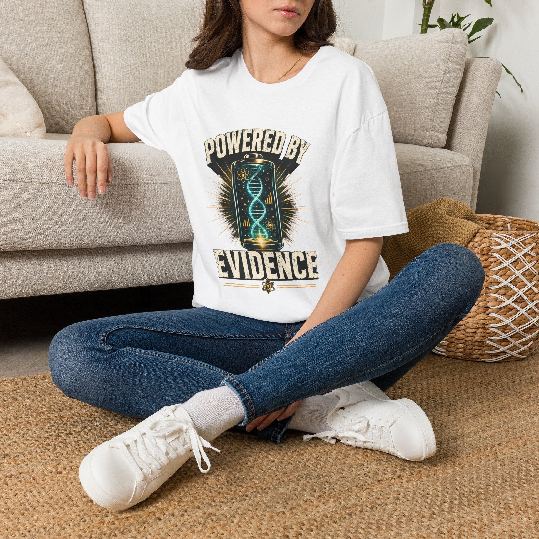 Powered By Evidence T-Shirt — Science DNA Retro Graphic Tee