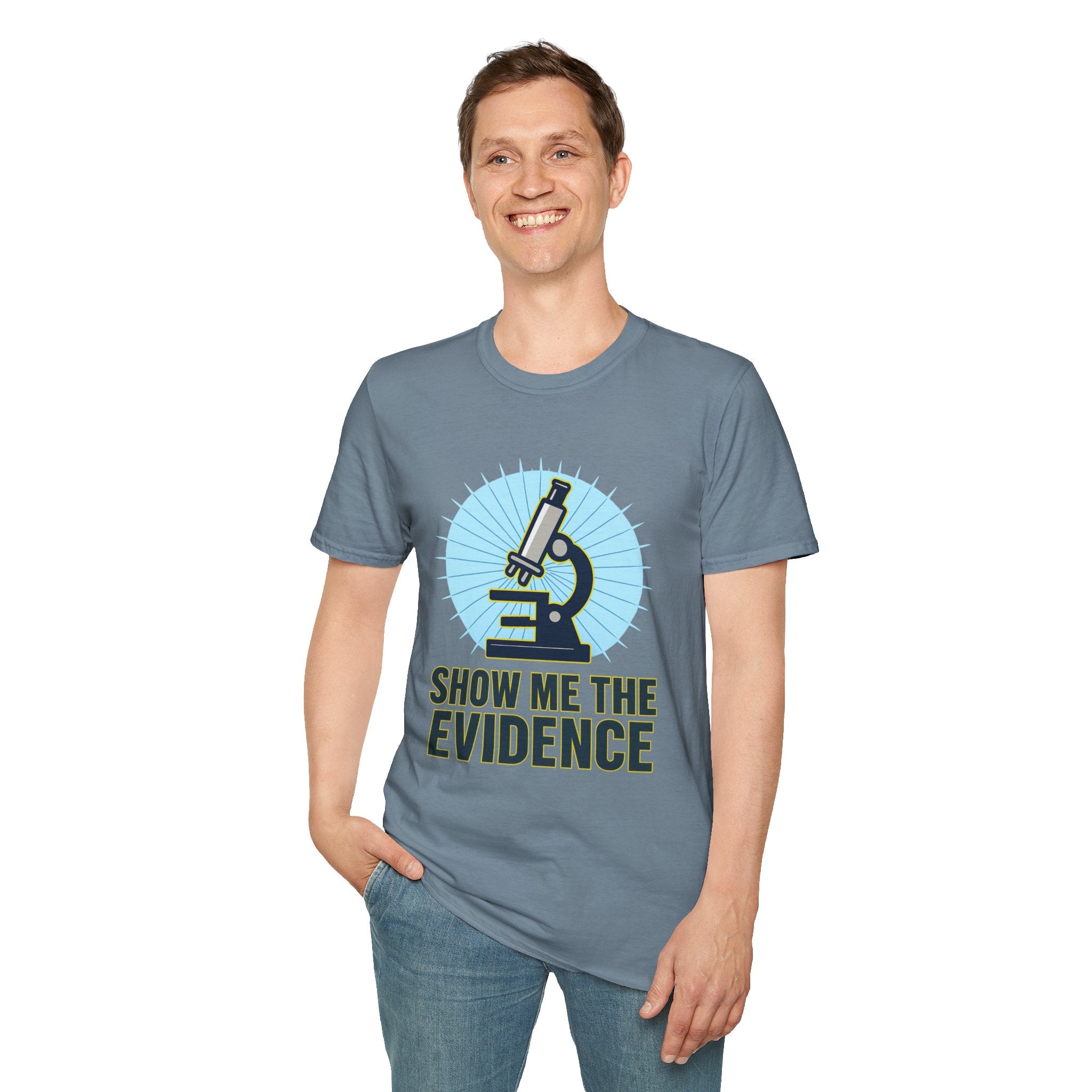 Microscope T-Shirt — "Show Me The Evidence" Science Tee for Scientists & STEM Fans