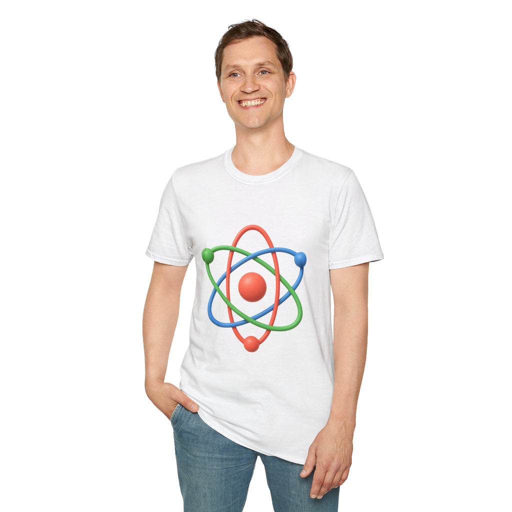 Atom Science T‑Shirt — Colorful 3D Atom Graphic Tee for Science Lovers
