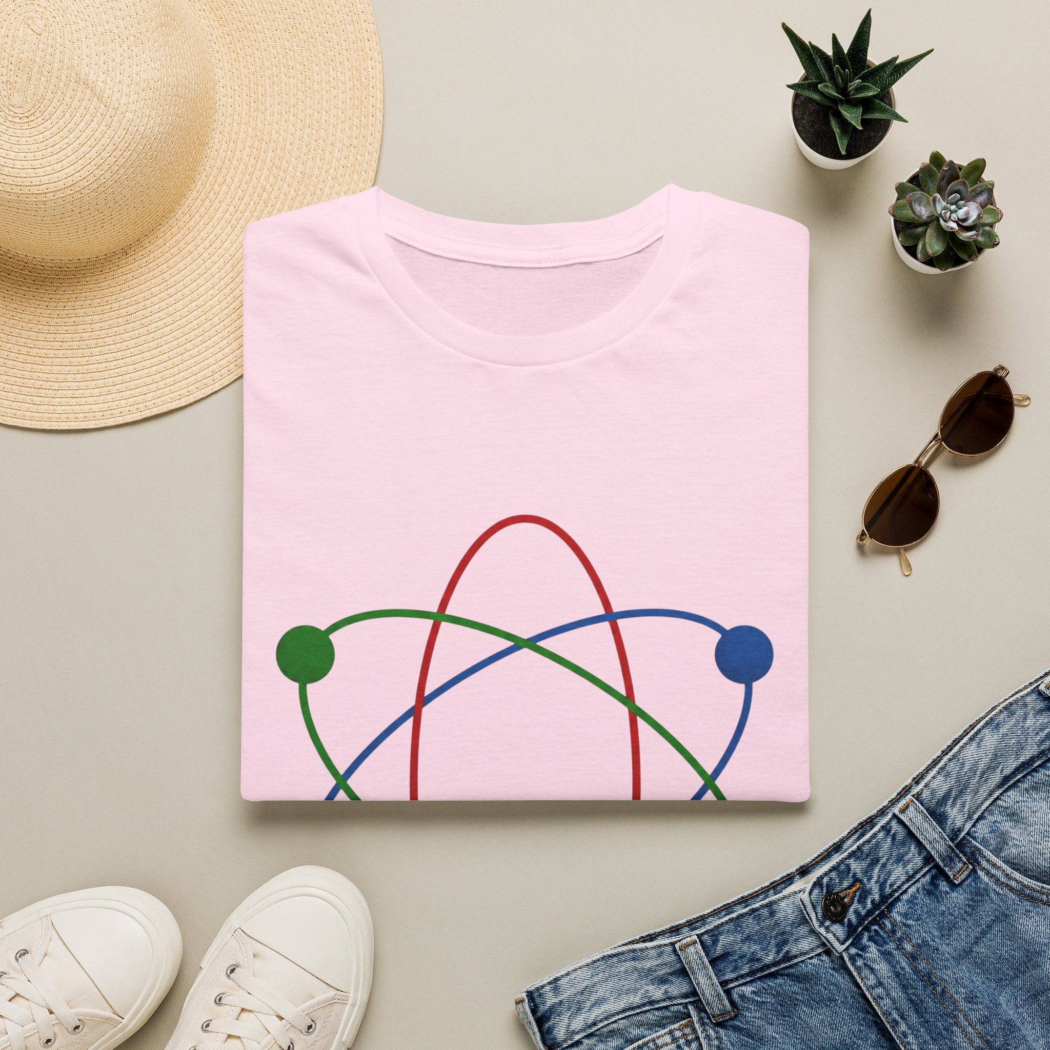Science Atom Graphic T-Shirt — Colorful Retro Atomic Design