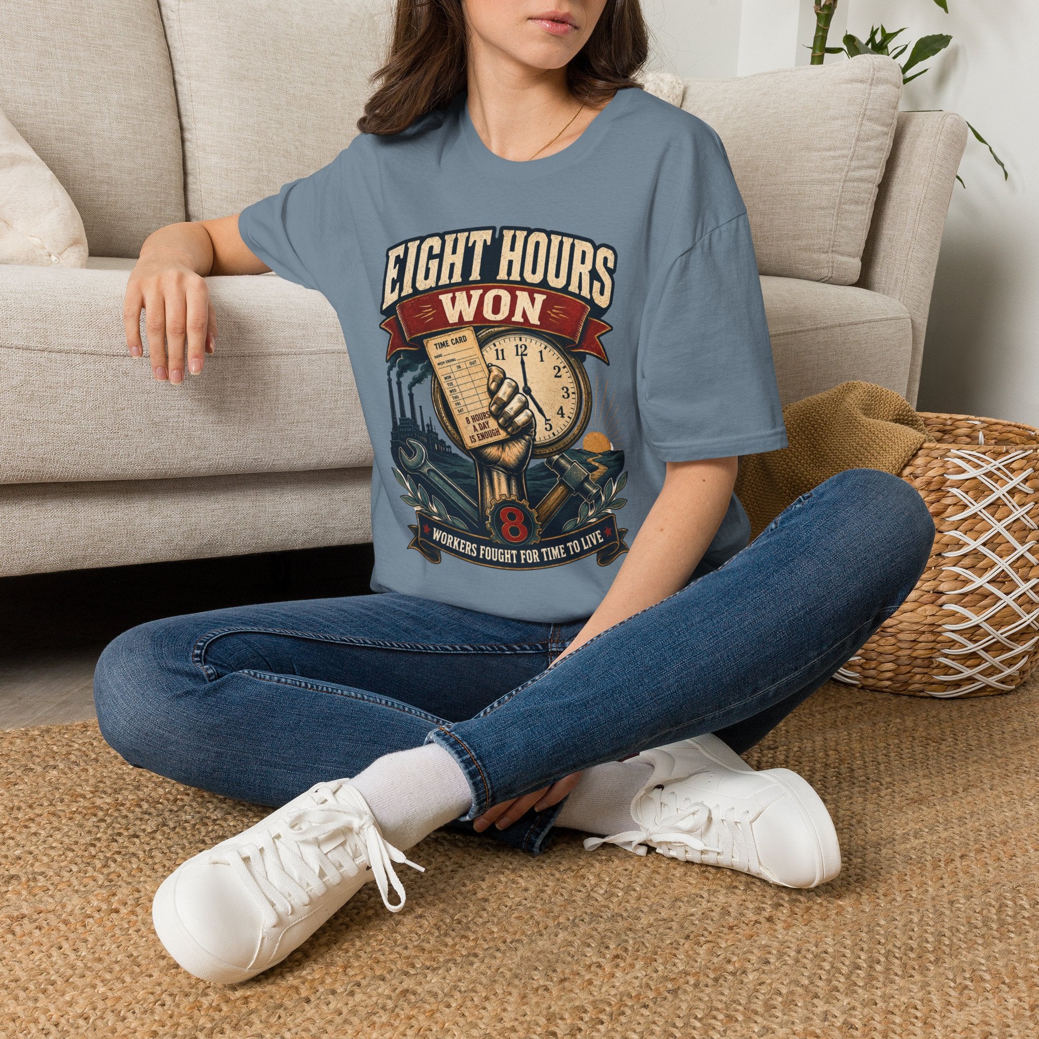 Eight Hours Won T-Shirt — Labor Day Vintage Union Work Shirt