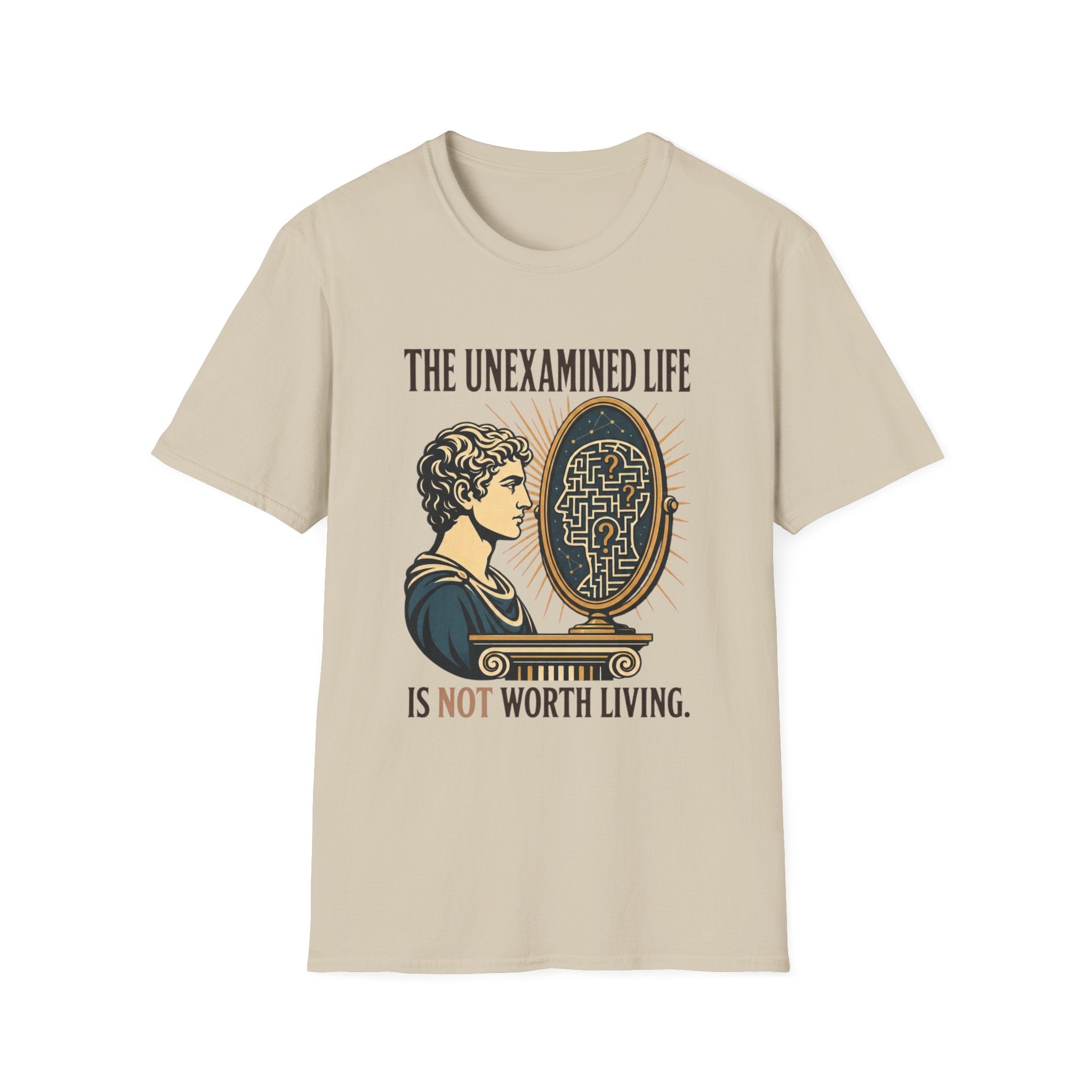 'The Unexamined Life' Philosophical Graphic Tee (Mirror Maze Design)