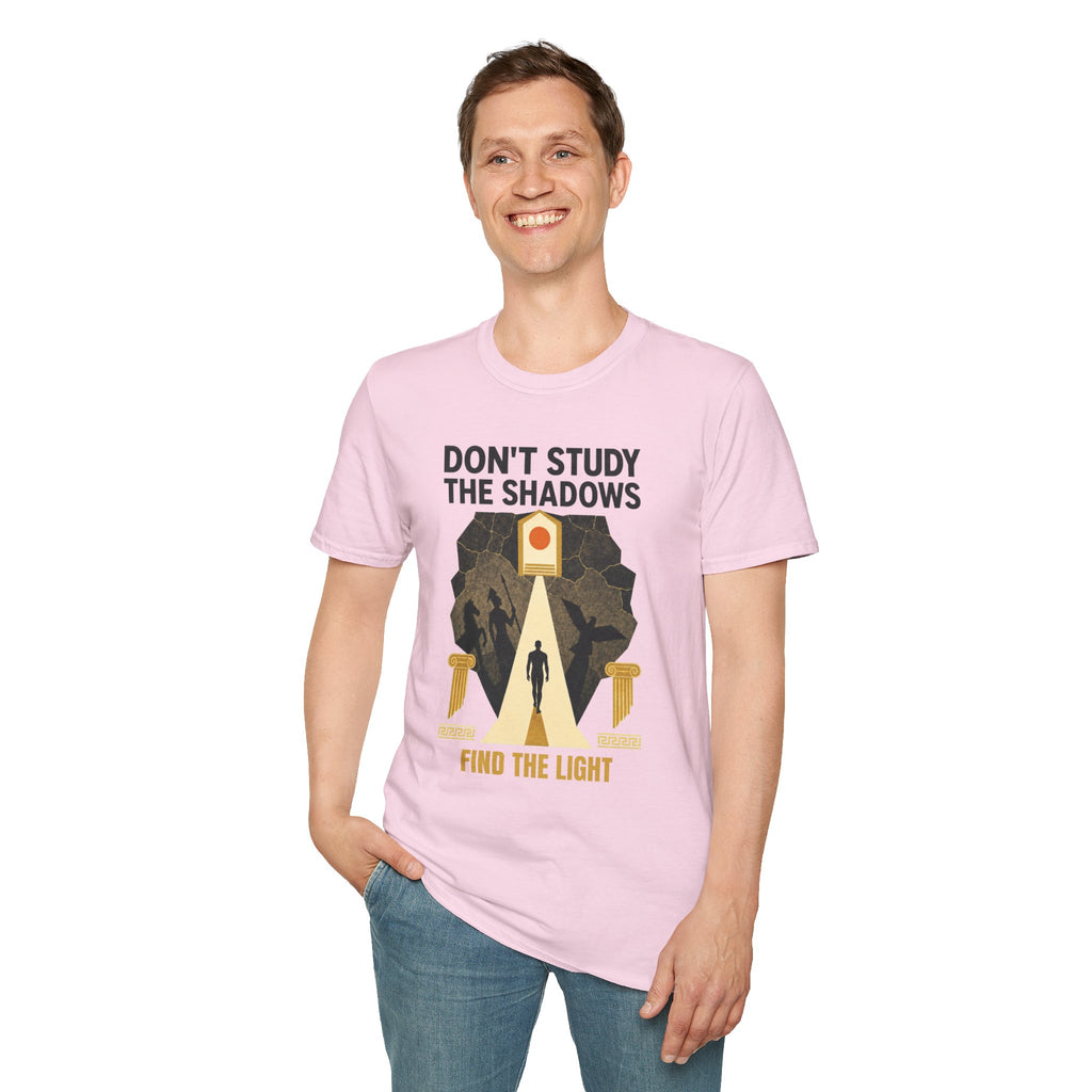 "Don't Study the Shadows, Find the Light" Inspirational Graphic Tee