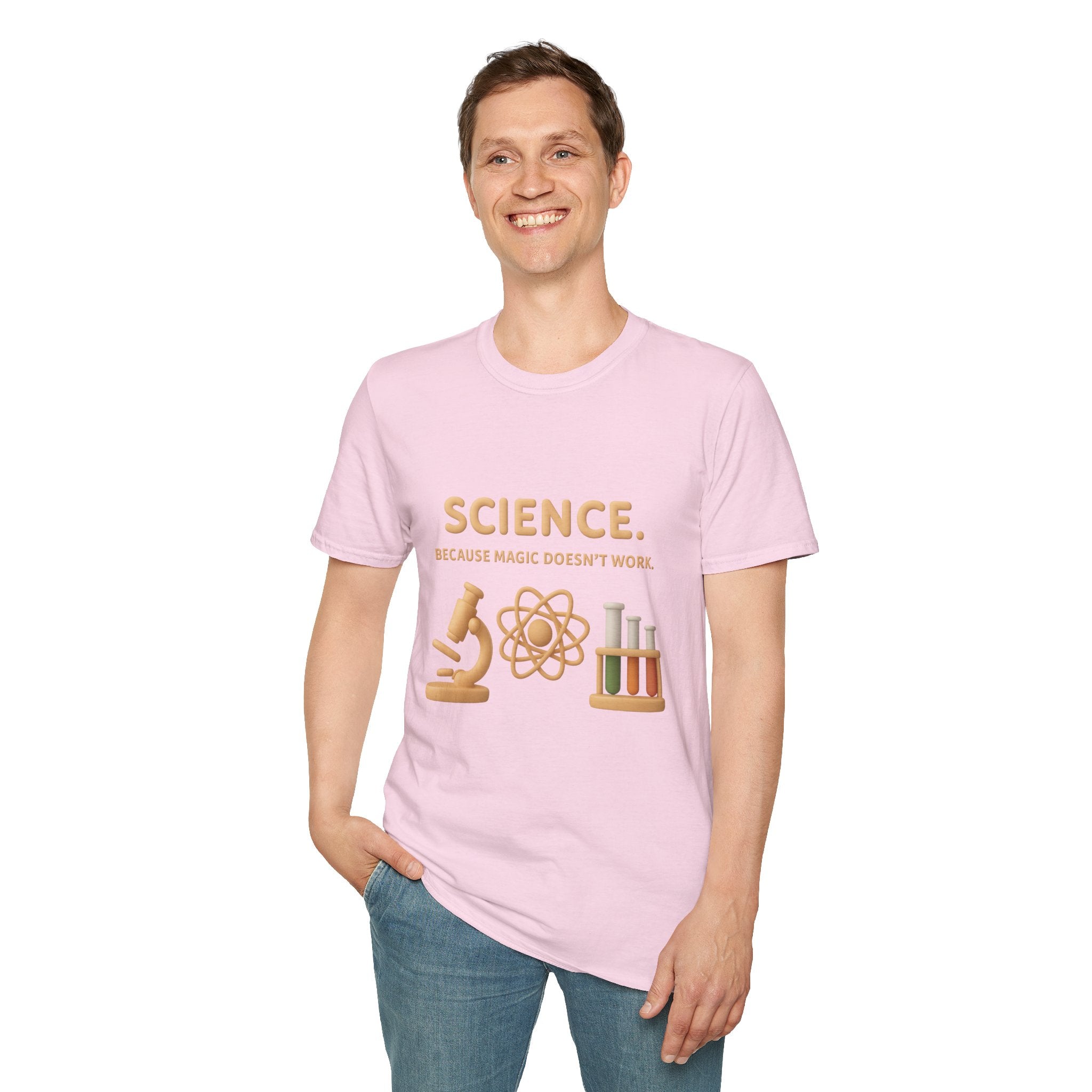 Science T-Shirt — “Science. Because Magic Doesn’t Work.” Graphic Tee for STEM Lovers