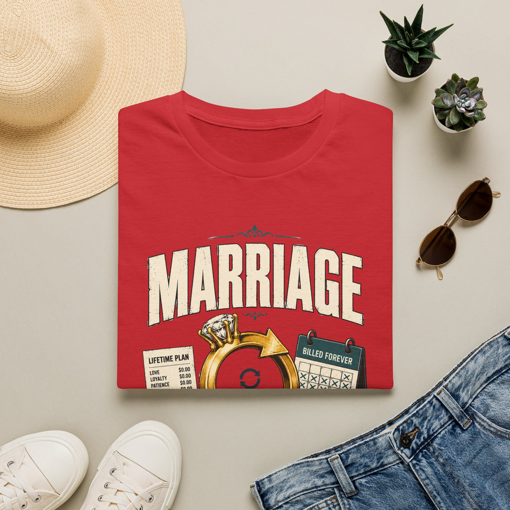 Marriage Subscription T-Shirt — Funny Ring & Bills Graphic Tee