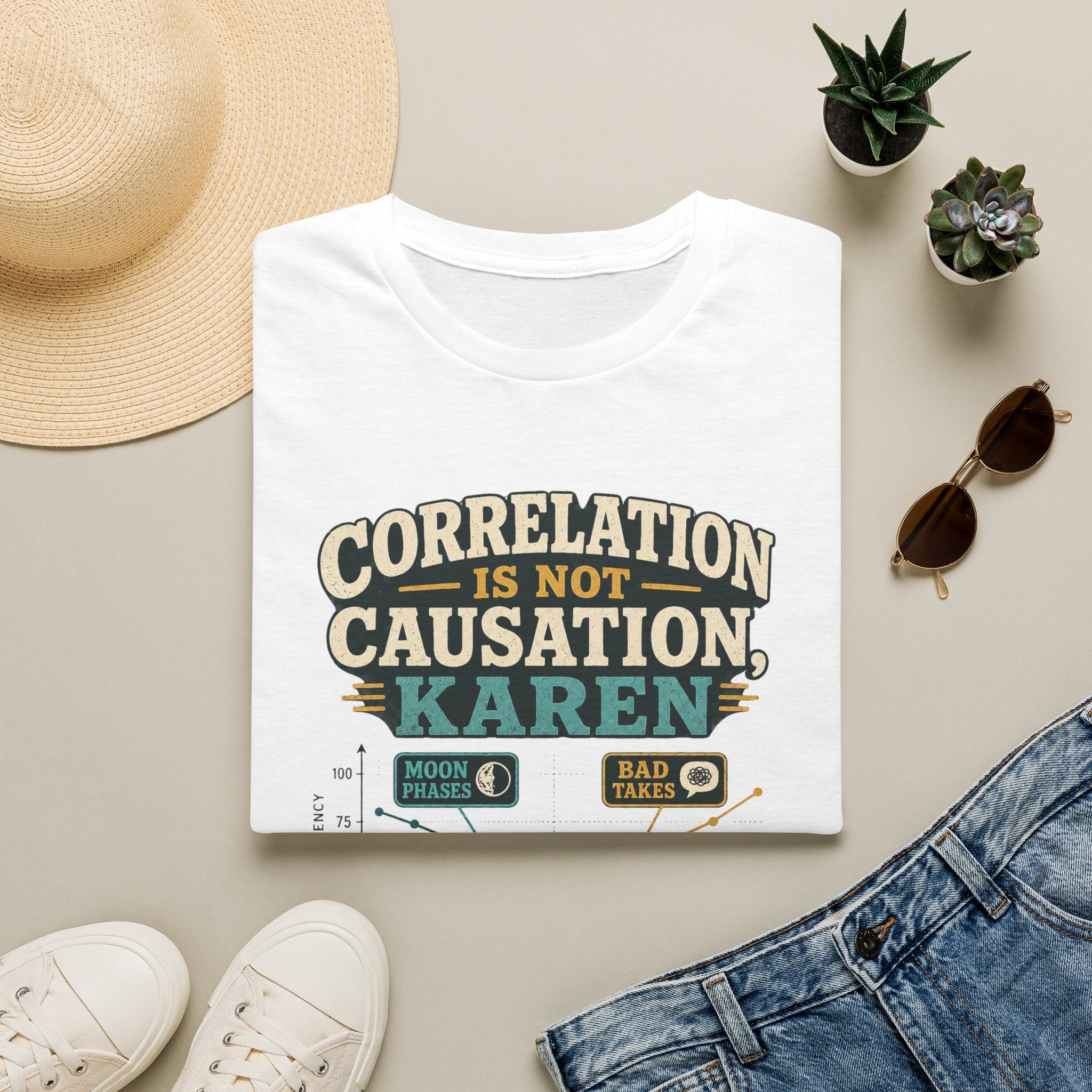 Correlation Is Not Causation Karen T-Shirt — Funny Science Meme Tee