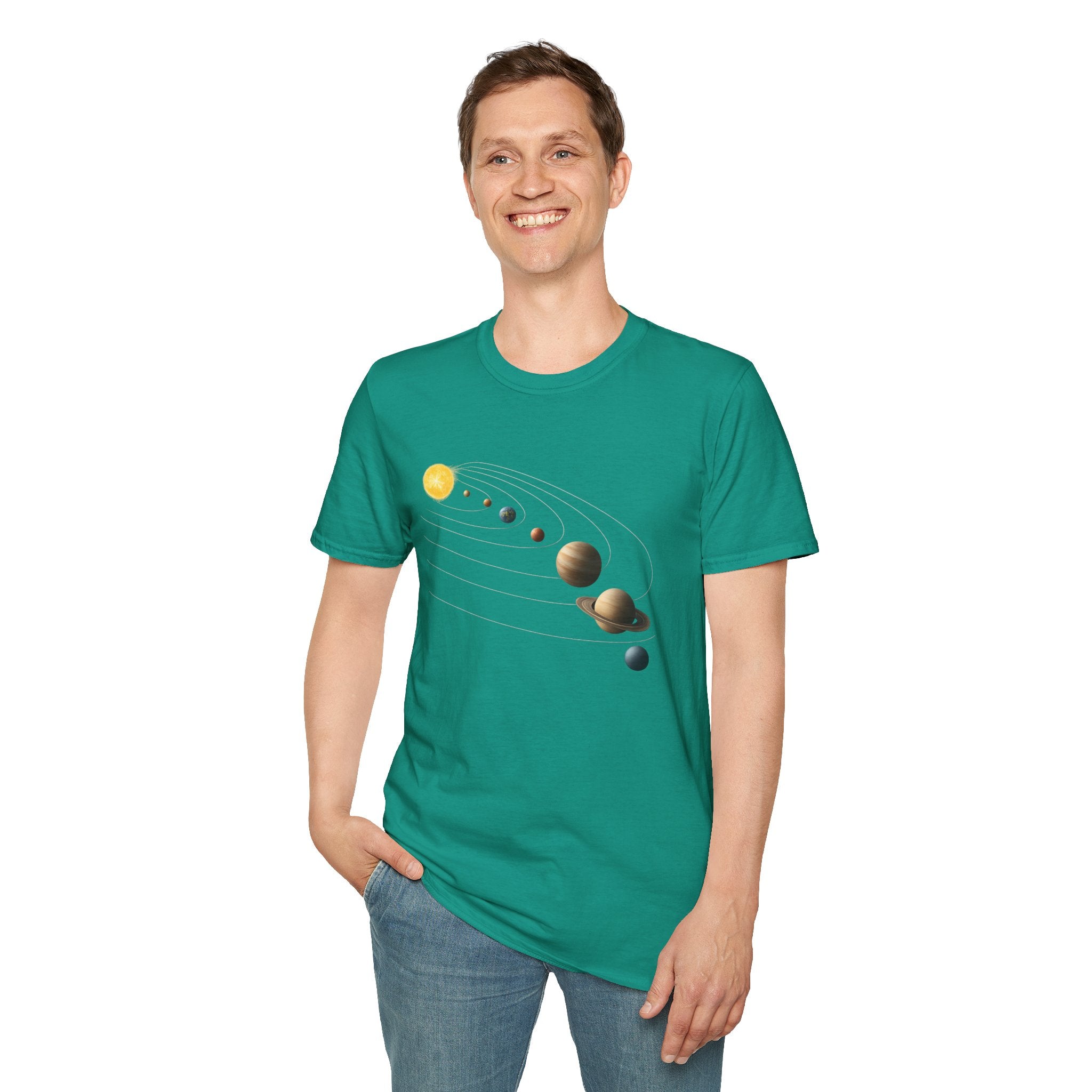Solar System Graphic T-Shirt — Minimal Planet Lineup Tee