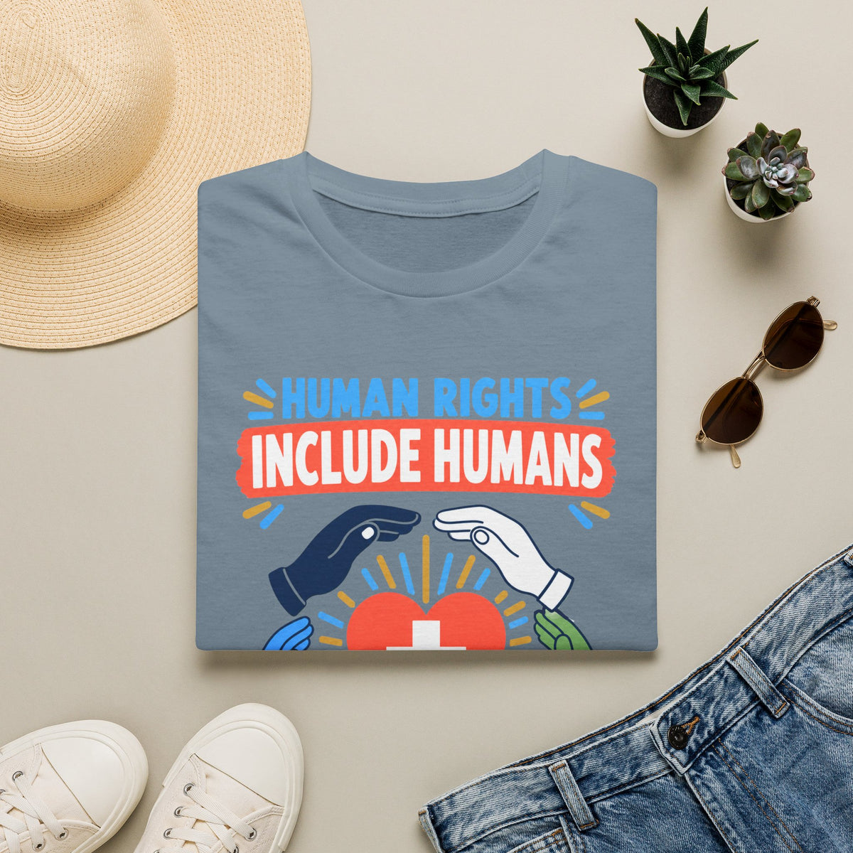 Human Rights Include Humans T-Shirt — Healthcare Worker Solidarity Tee